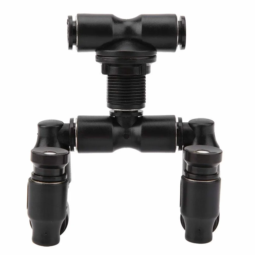 Zerodis Reptiles Buse de Terrarium, Fogger Mist Sprinkler 360° réglable Double tête pour Système d'Aquarium Connect 1/4'' Tub
