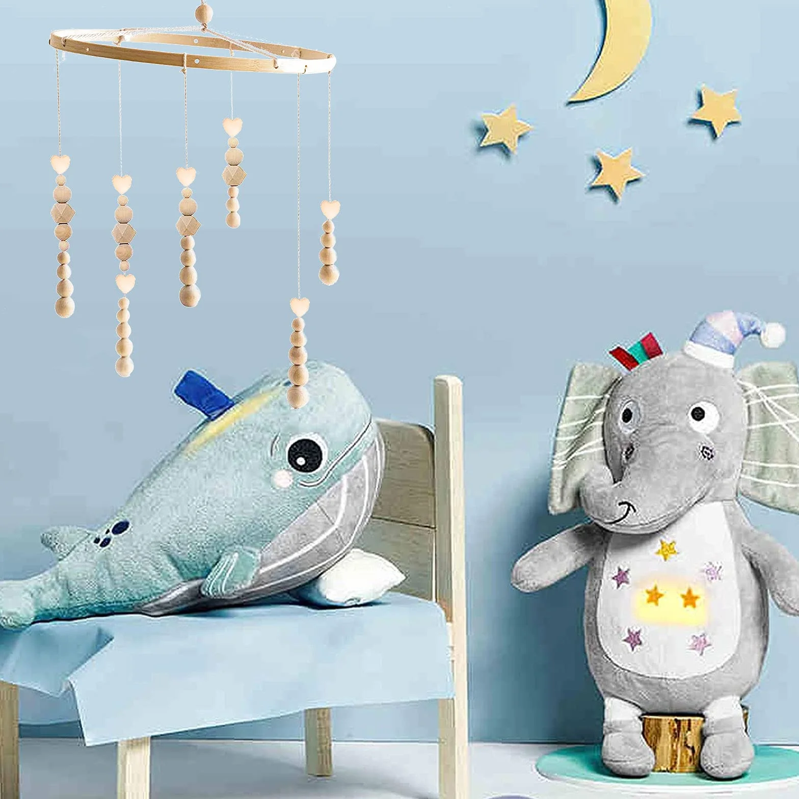 Cadre Mobile en Bois de Bricolage, Support pour Carillon de Vent Fait à la Main, Décoration de Pépinière pour Lit Bébé
