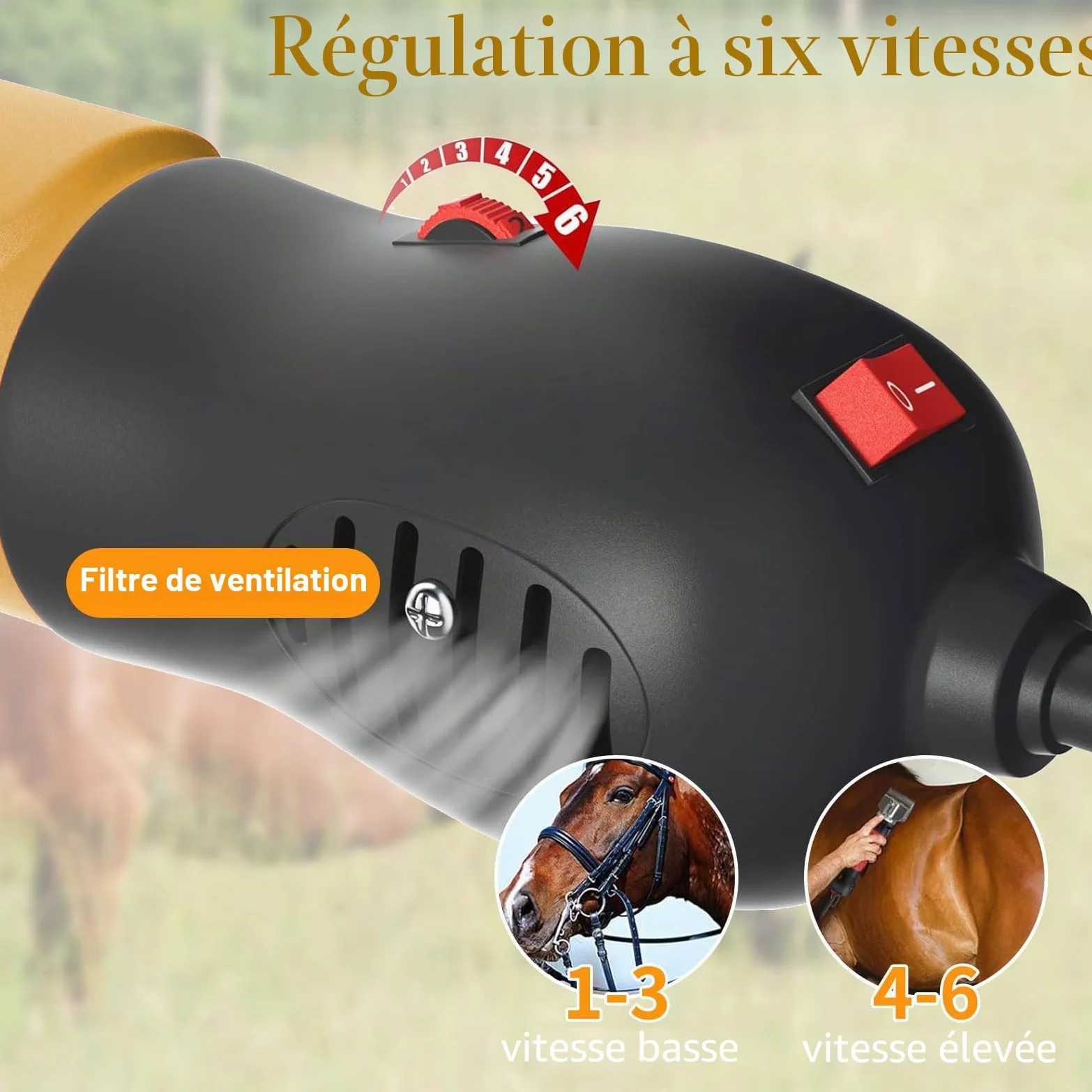 Tondeuse électrique pour chevaux 690 W | Tondeuse professionnelle pour moutons, alpagas, chèvres, animaux domestiques et animaux d'élevage