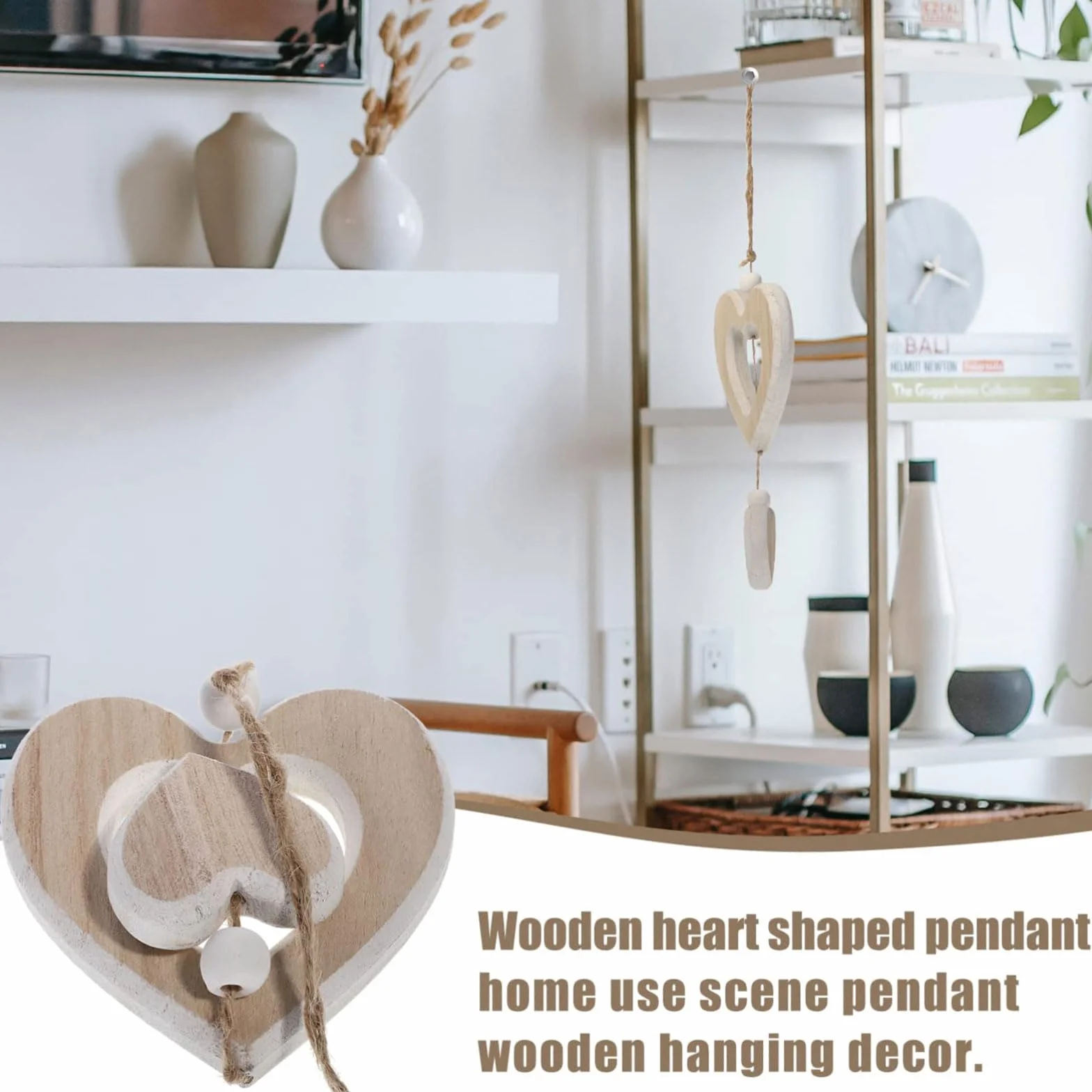 Cœur décoratif en bois à suspendre Décoration de fenêtre Cadeau