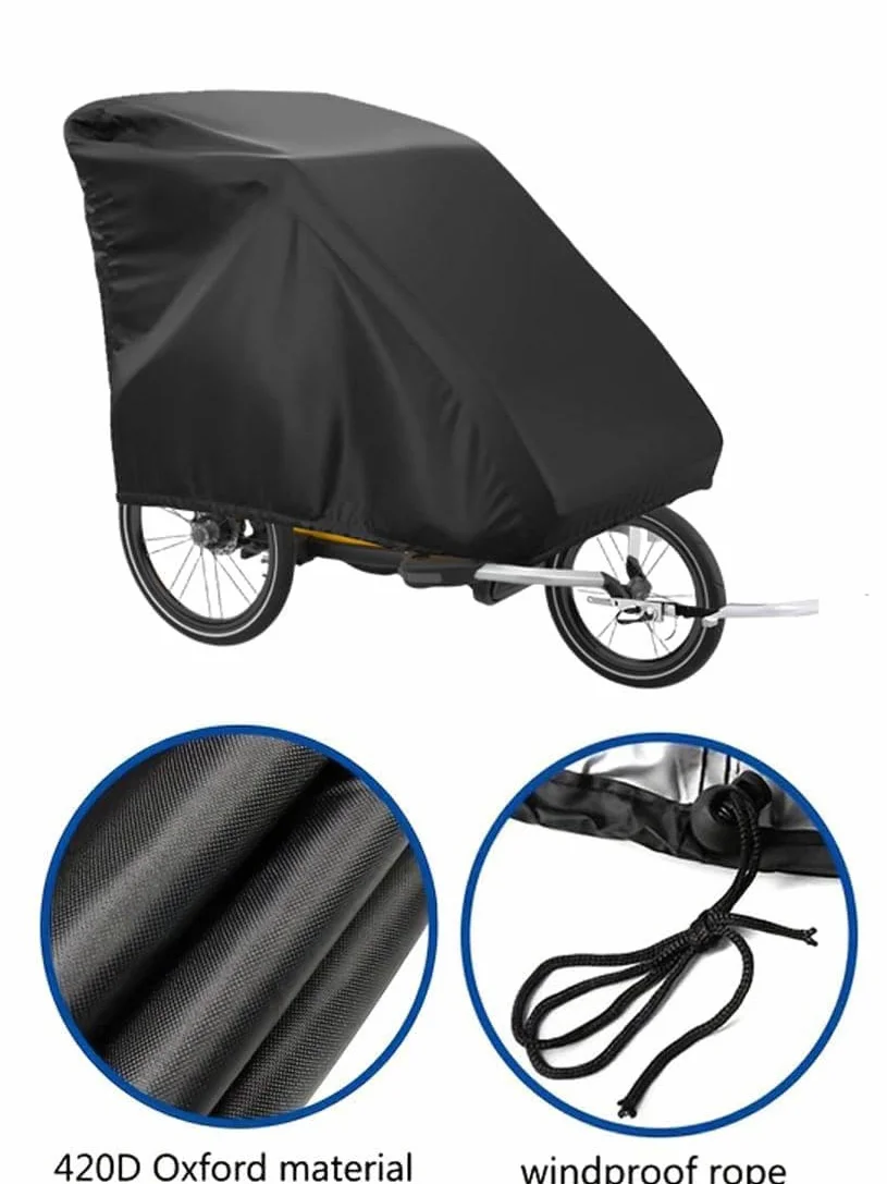 Housse de Remorque de Vélo en Tissu Oxford 420D Universelle 140x84x100 cm