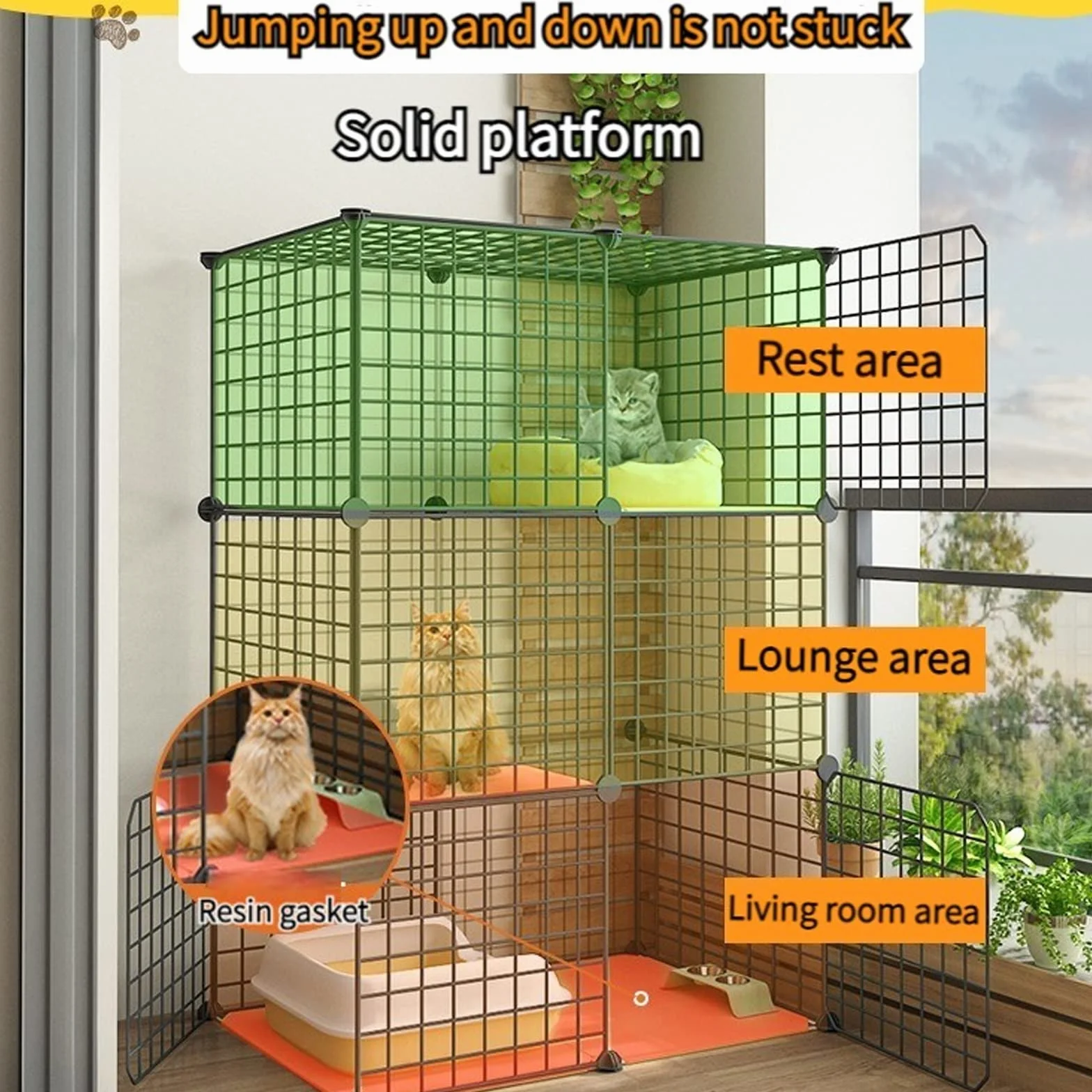 Cage Chat Pliable XXL 75x39x73cm pour Intérieur Extérieur Balcon