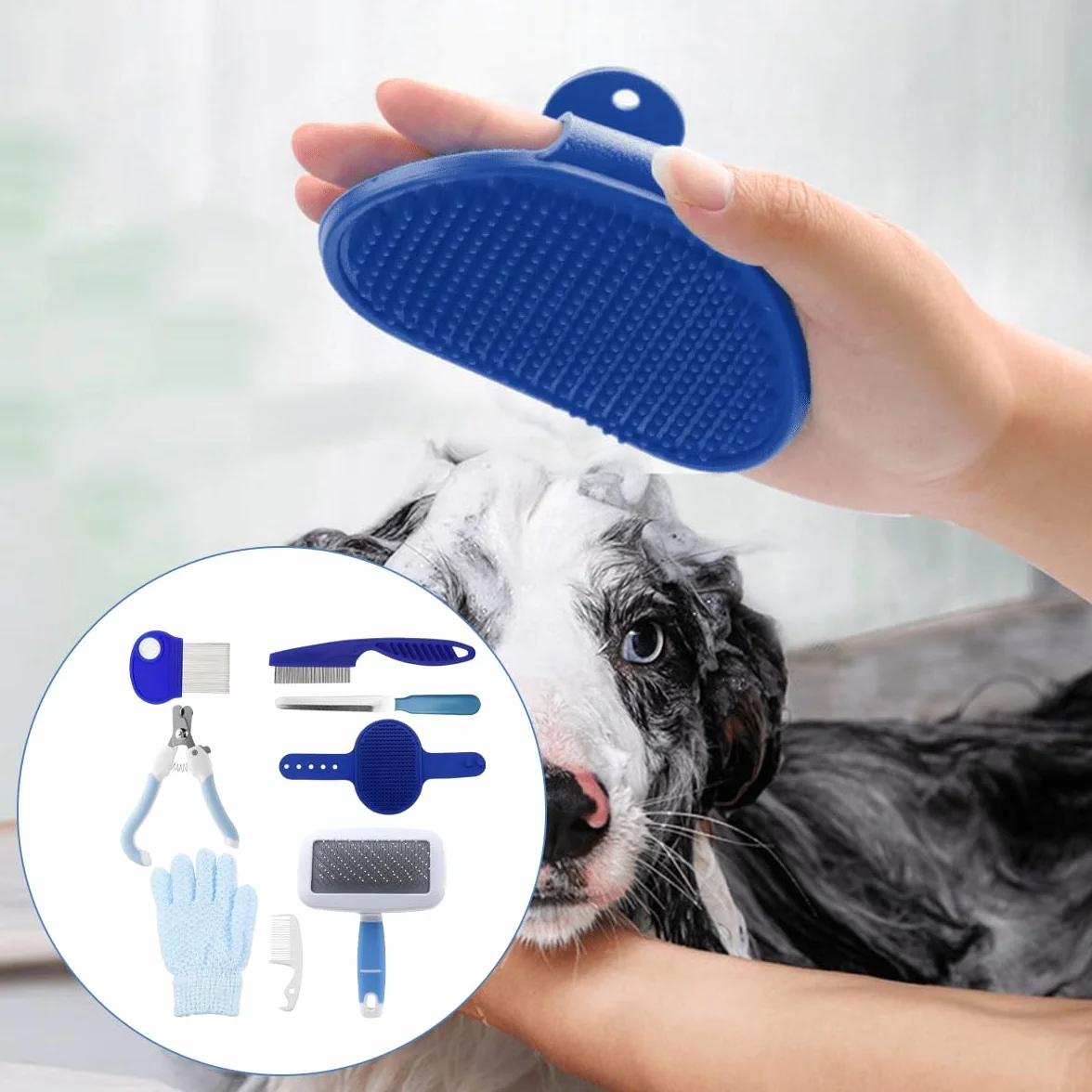 Kit De Toilettage Pour Lapins, 8 Pièces Brosse À Lapin, Avec Brosse De Massage Pour Animal Domestique, Peigne De Toilettage Pour Animaux Domestiques, Coupe Griffes Pour Chat Chien Furet Petits Animaux