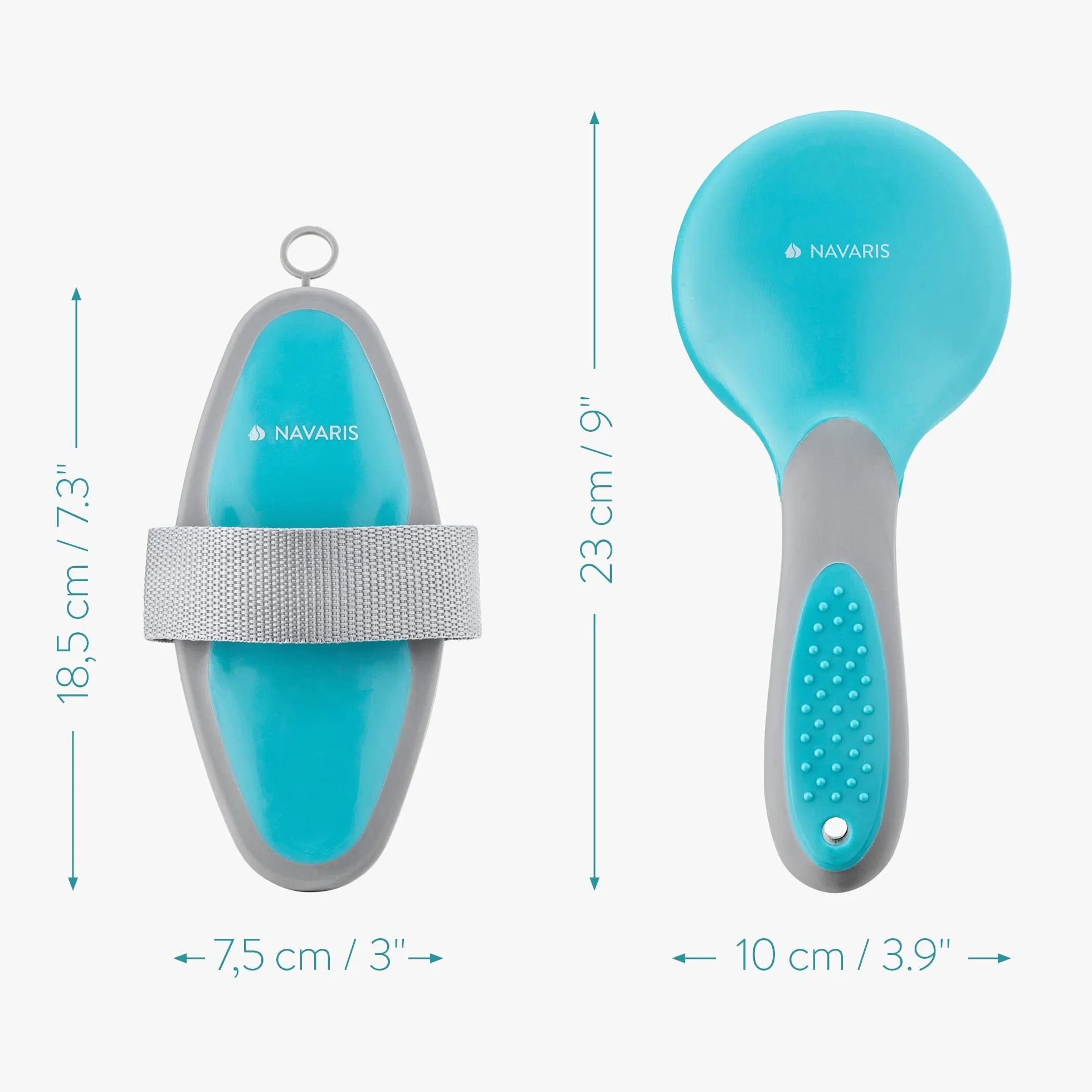 Navaris Brosse Cheval équitation - Kit 2X Brosse de pansage pour crinière Corps Queue - Accessoires démêlage Soin Chevaux