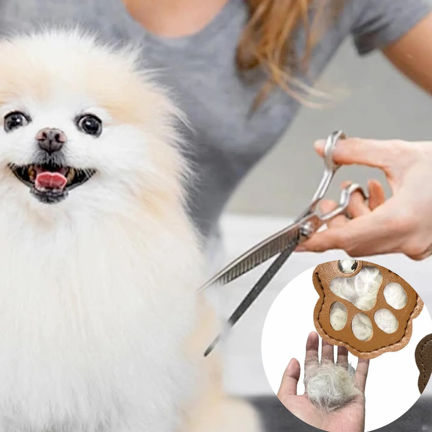 Boîte à Souvenirs Personnalisée pour Poils d'animaux, Rangement pour Poils d'animaux, Porte-Clés en Fourrure pour Animaux De Compagnie (Noir, Blanc, Jaune, Brun Chocolat)