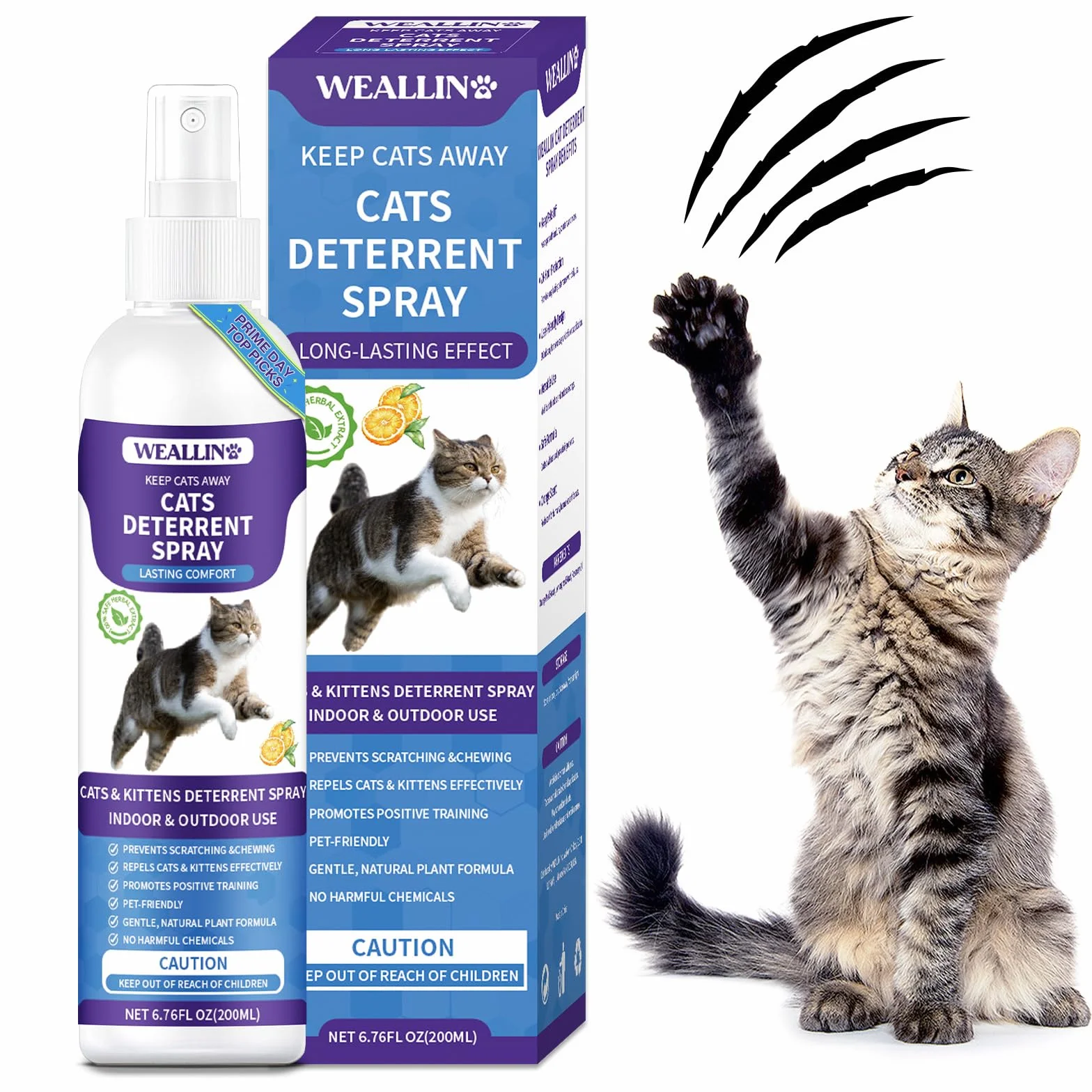Spray Répulsif pour Chat 200ml Anti-Griffures Anti-Rayures pour Protéger Meubles et Plantes Intérieur Extérieur