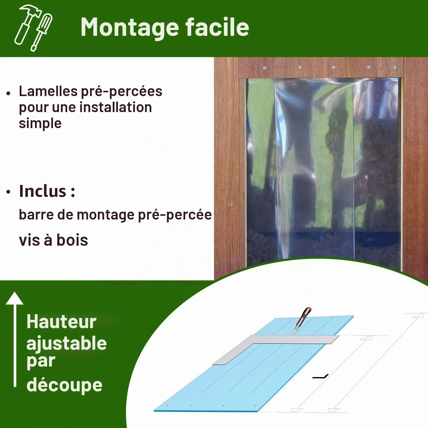 Zettl GmbH Rideau à lamelles en PVC pour Petits Animaux LxH 40x60cm