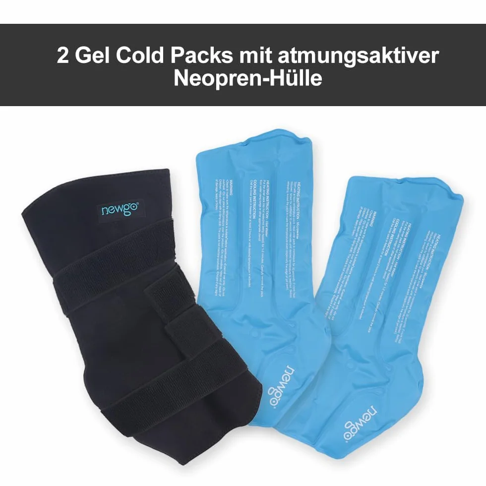 NEWGO Guêtres froides cheval maintien ferme - 2 blocs de refroidissement amovibles bandage lavables