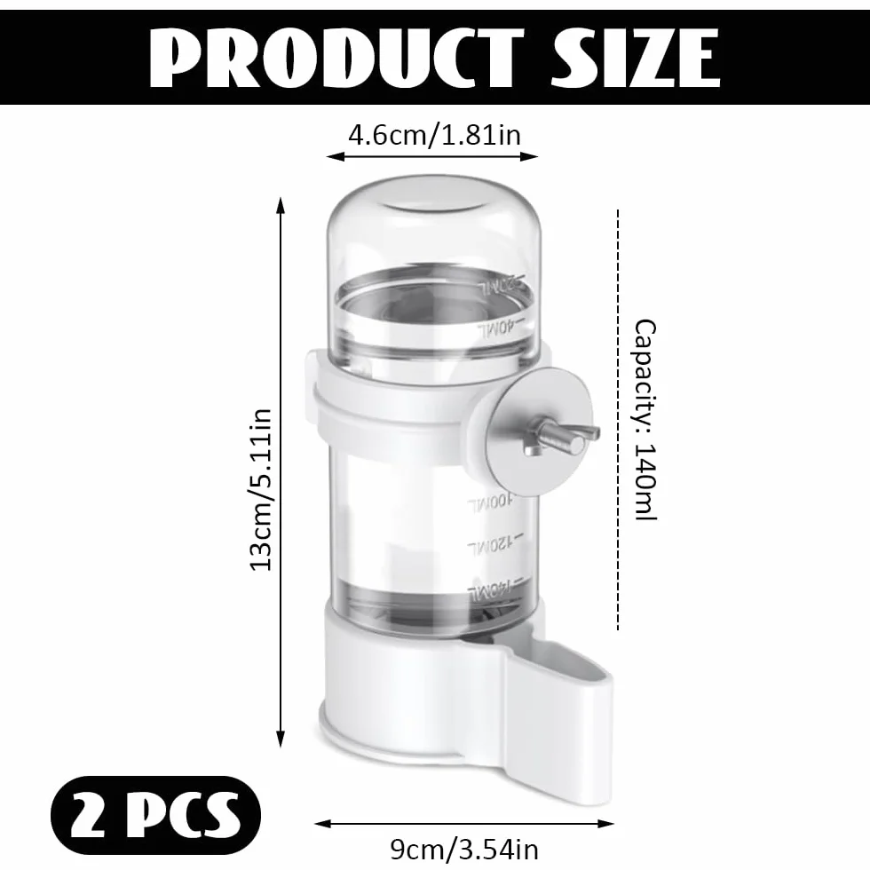 Distributeur Automatique d'eau pour Oiseaux 140ml Abreuvoir pour perruches Cockatiels Hamster