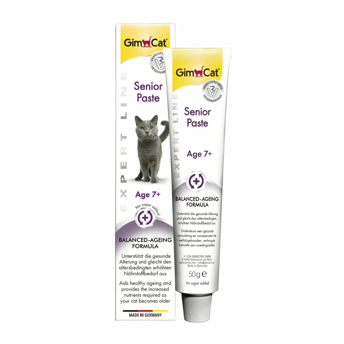 GimCat EXPERT LINE Pâte Senior Snack fonctionnel chats 7 ans 1 tube 50 g