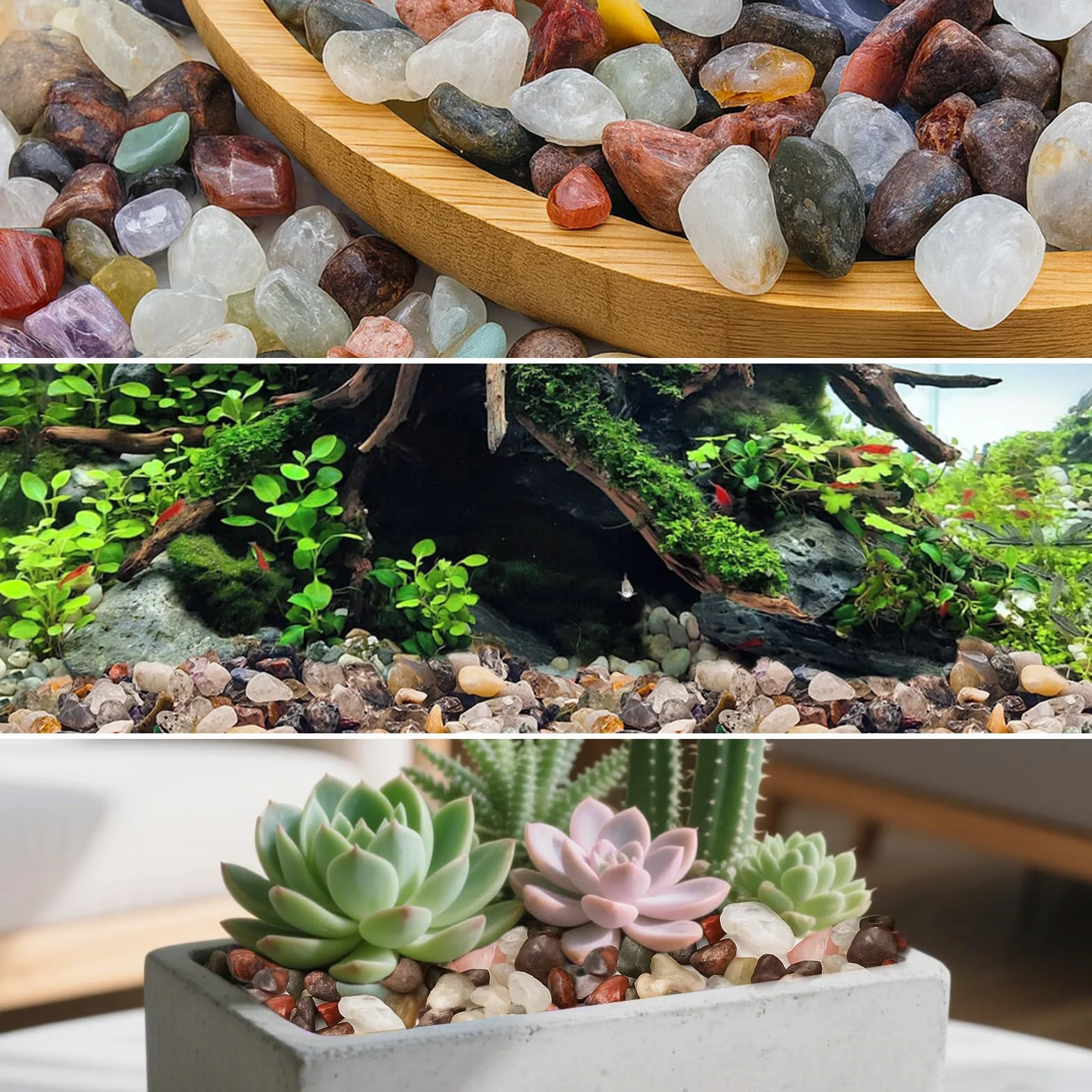 Pierres Décoratives Naturelles 9-12mm Rivière Gravier 900g pour Vase Pot Remplissage Aquarium Jardin