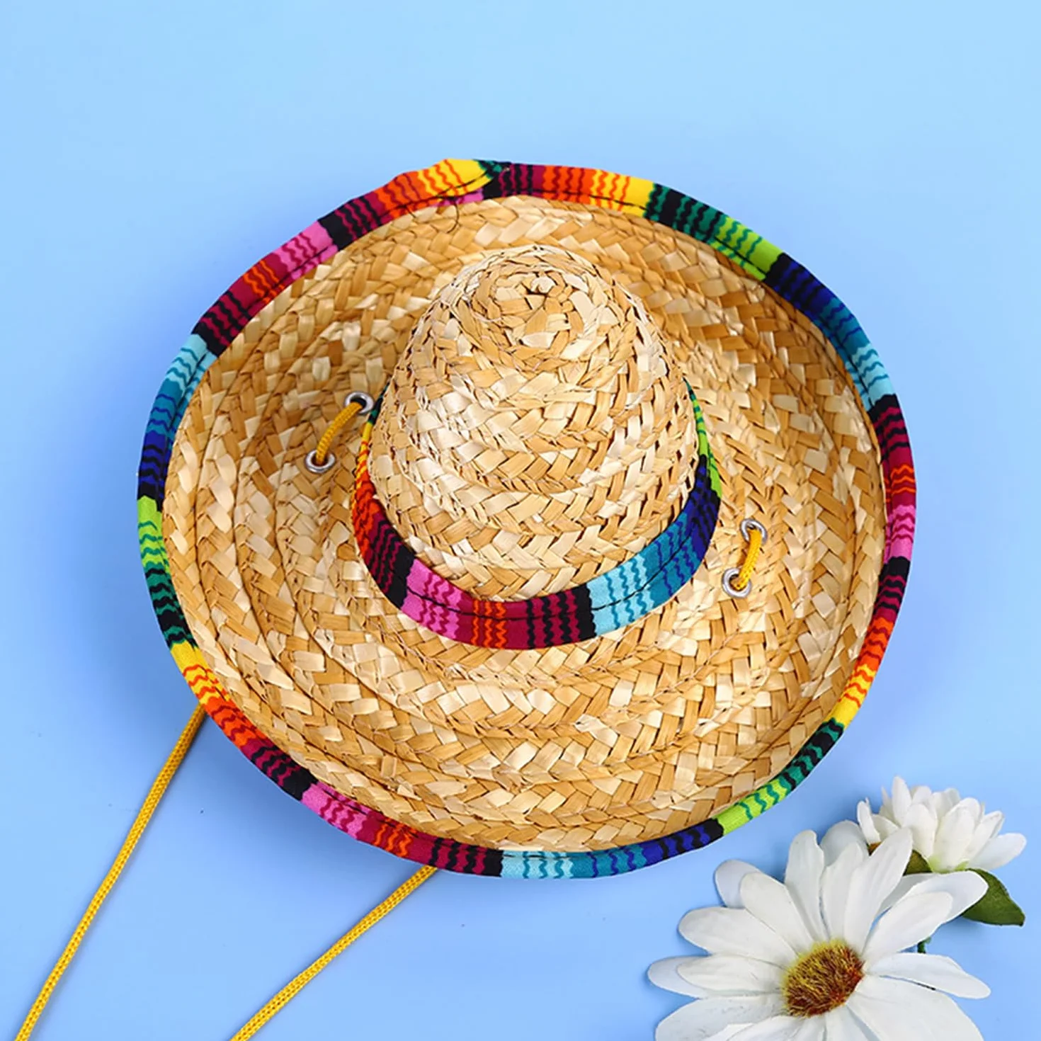 Chapeau de Paille pour Animaux de Compagnie - Beach Party Soleil Costume pour Petits Animaux/Chiot/Chat