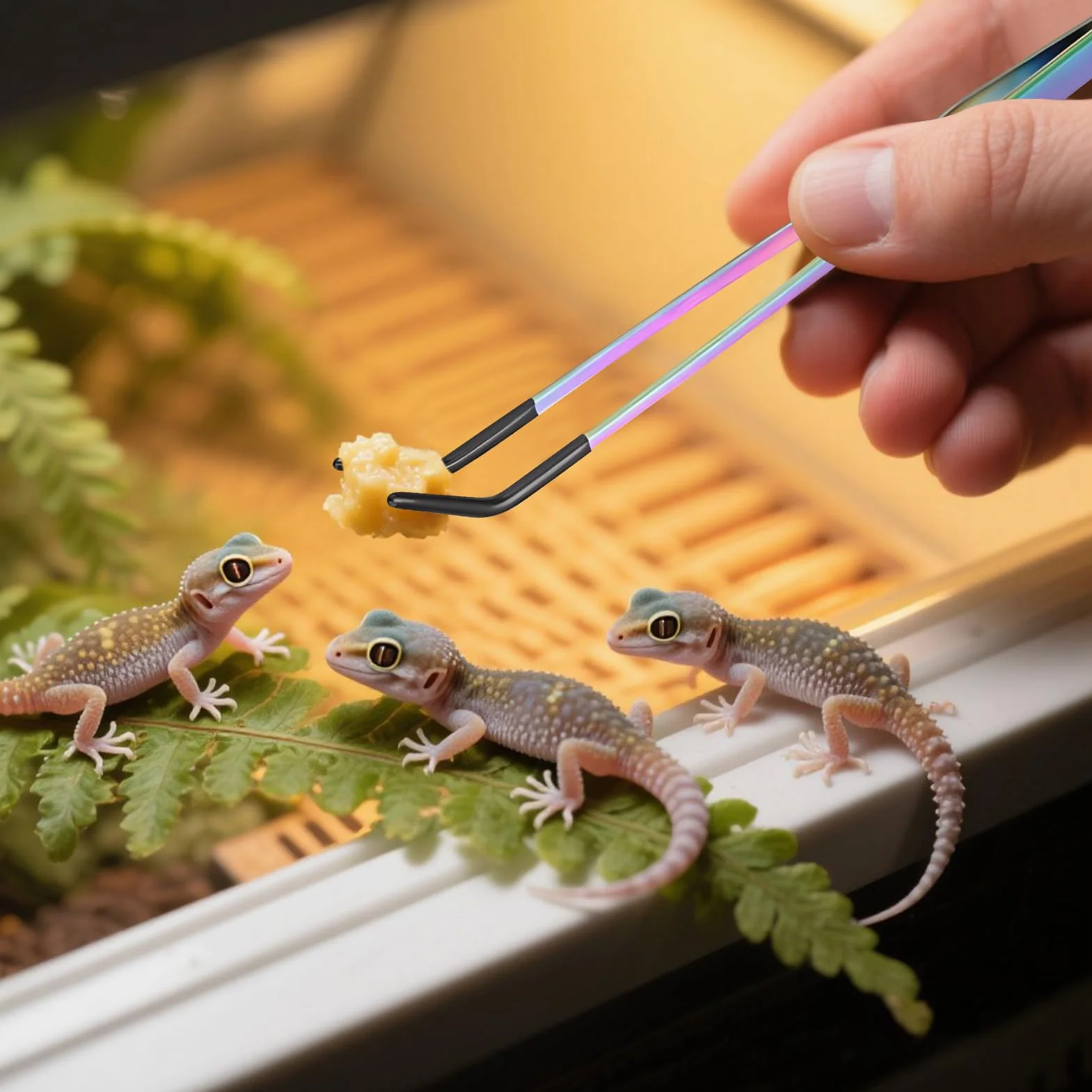 Pinces pour terrarium en silicone antidérapant - Outil de manipulation pour reptiles serpents araignées