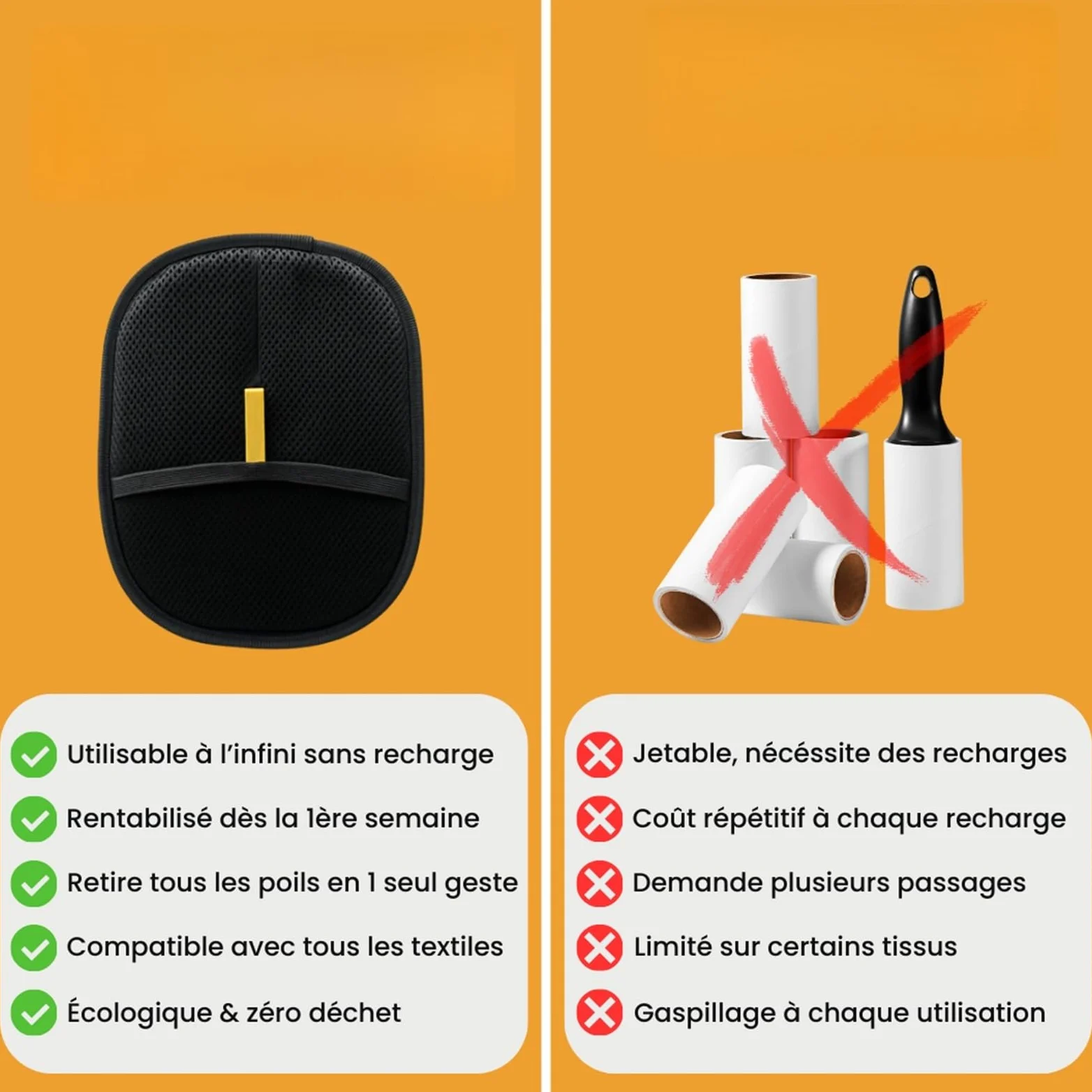 Pawlet Gant Anti-Poils Réutilisable & Écologique Double Face pour toilettage des Animaux, Gants de toilettage pour Nettoyer, peigner et coiffer Les Animaux