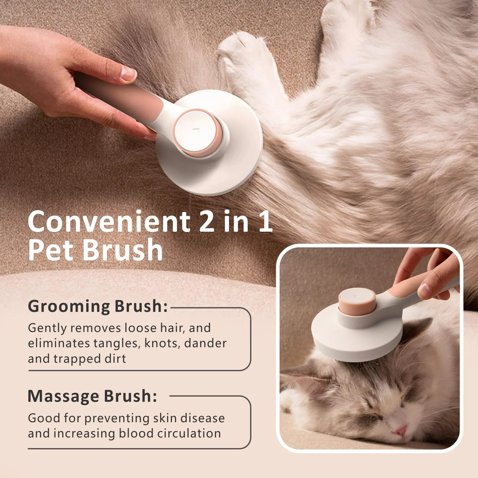 Baytion Brosse Autonettoyante Chiens Chats Long Court Anti-Poil