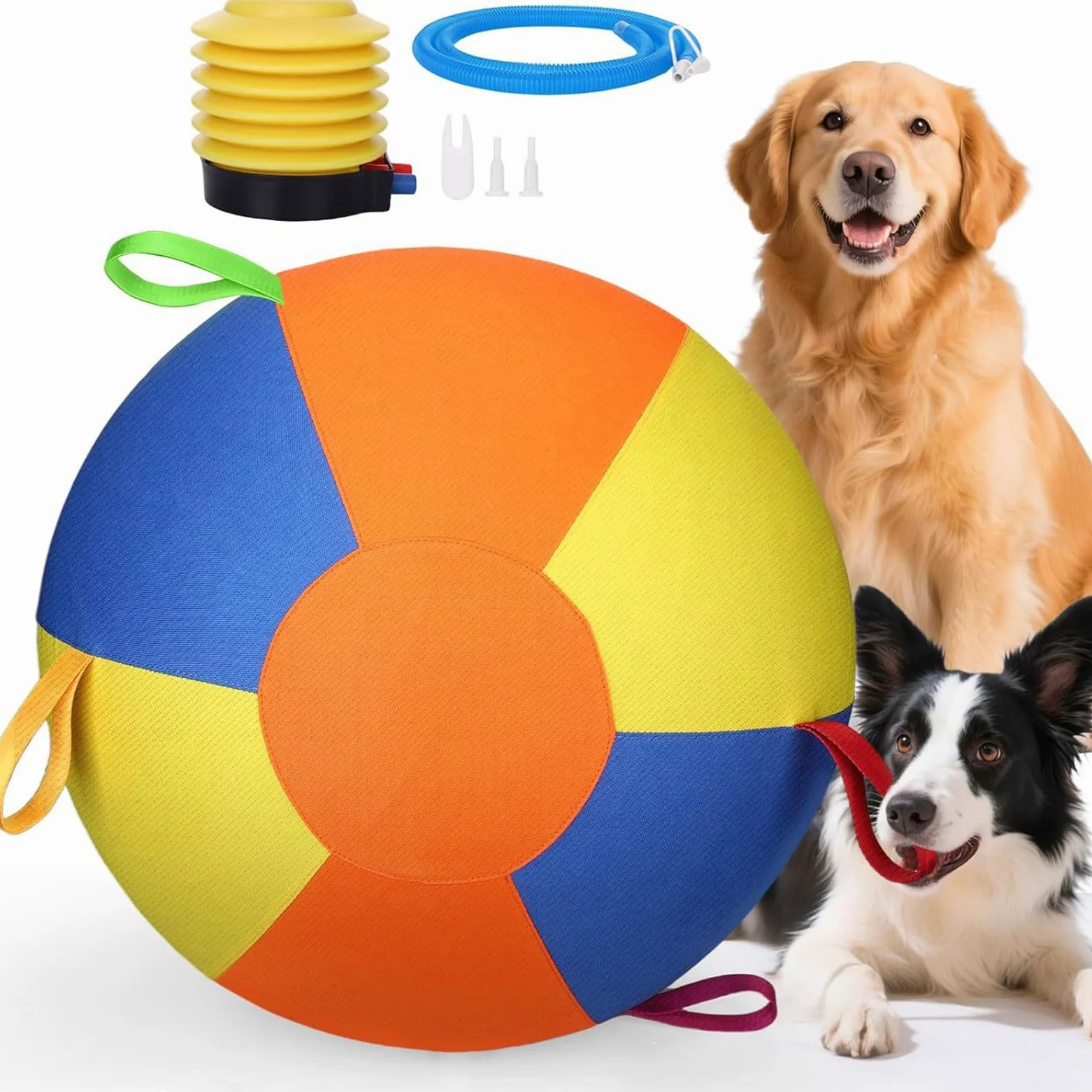 ordinarYone Balle gonflable durable pour chiens avec fermeture éclair pour un gonflage rapide et un jeu pour l'entraînement et les masticateurs agressifs