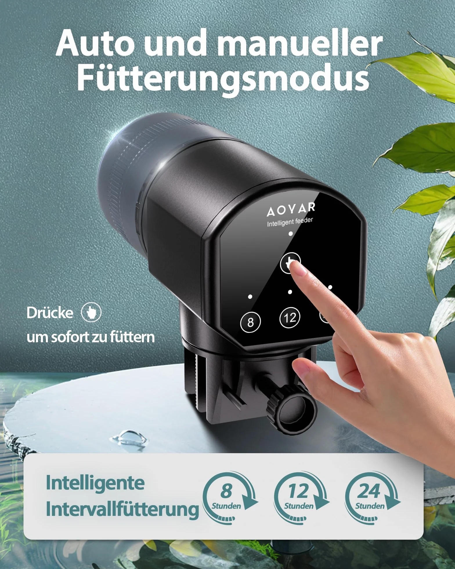 Distributeur Nourriture Poisson Automatique 200ML Grande Capacité Nourrisseur avec Minuterie pour Aquarium