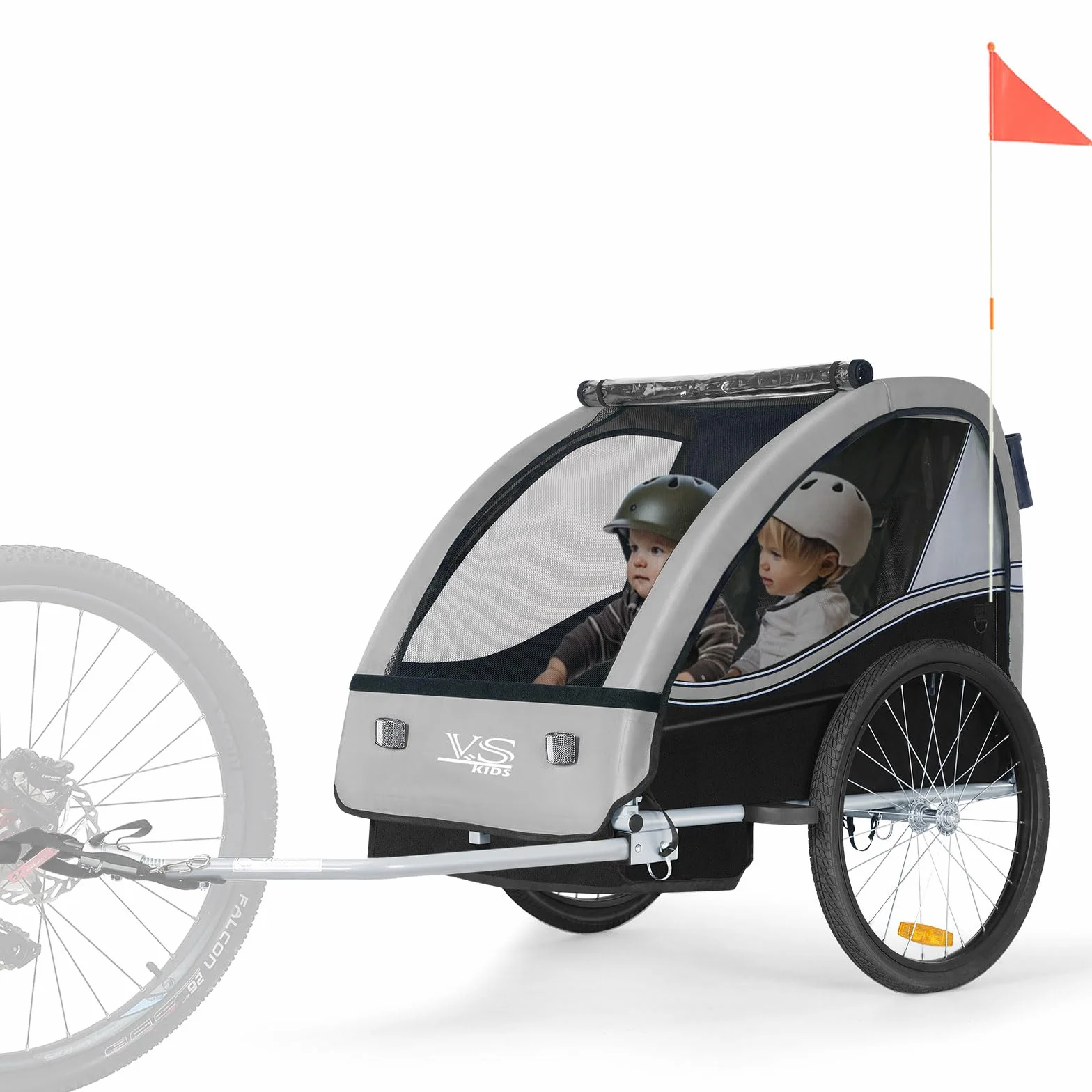 Tiggo Remorque pour Enfants 2 en1 Vélo Poussette Buggy 360° Roue Avant Ceinture Sécurité 5 Points