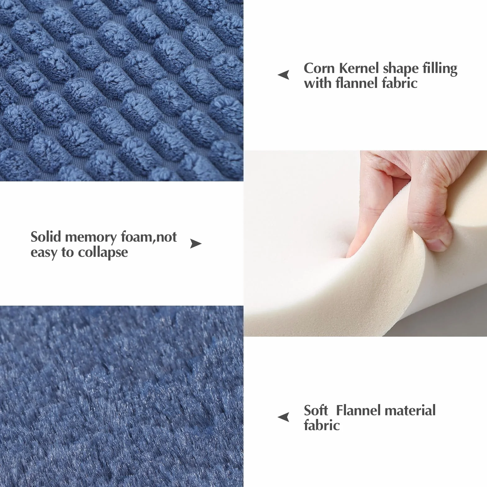 Tapis de Lit pour Chien BVAGSS, Coussin Lavable Mousse Haute Densité 106x71x4cm Navy