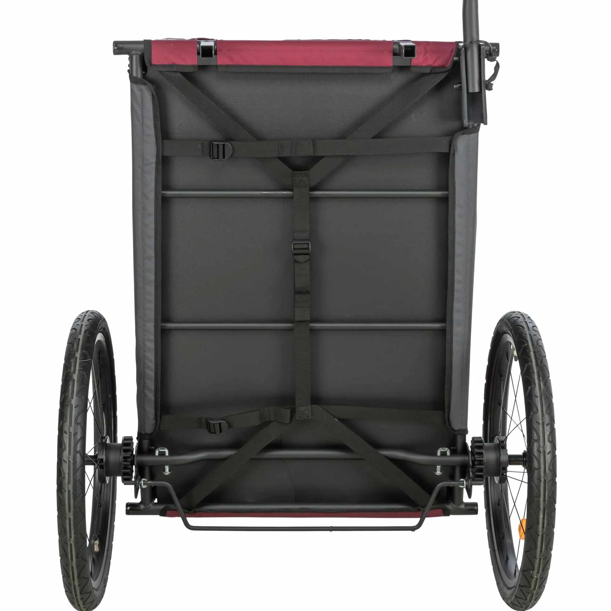 Trixie Remorque vélo pour Chien Transport sûr Pliable Gris Rouge Taille M 63 x 68 x 75/137 cm