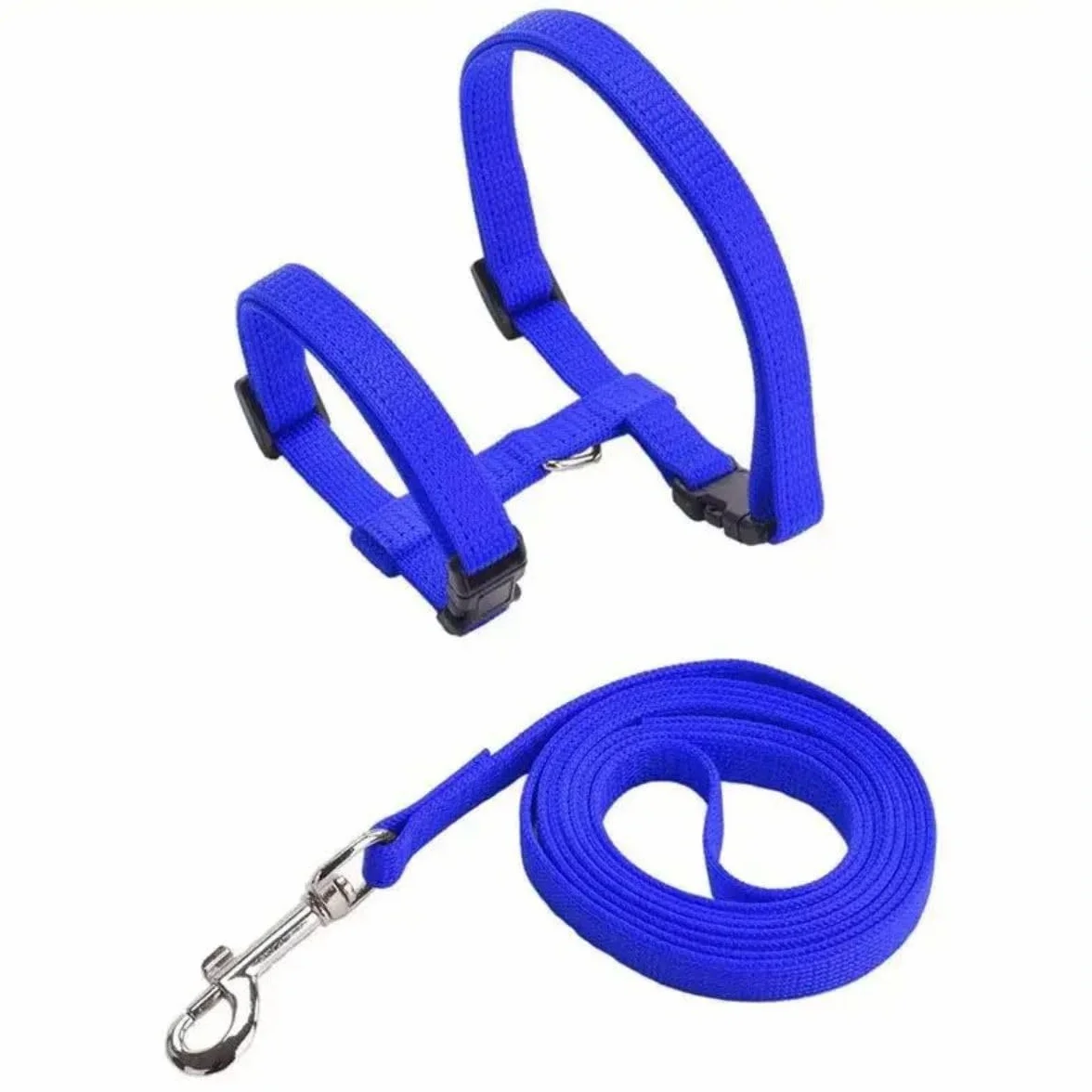 Lot de 2 Harnais réglables en Nylon pour Chat avec Laisse, Bleu et Rose