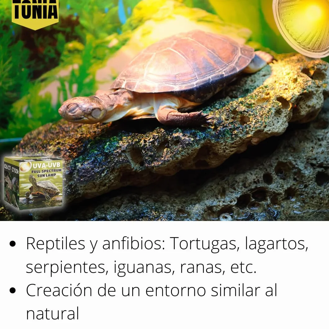 Tonia Lampe UVB 3.0 25W 50W Lumière solaire à spectre complet reptiles amphibiens