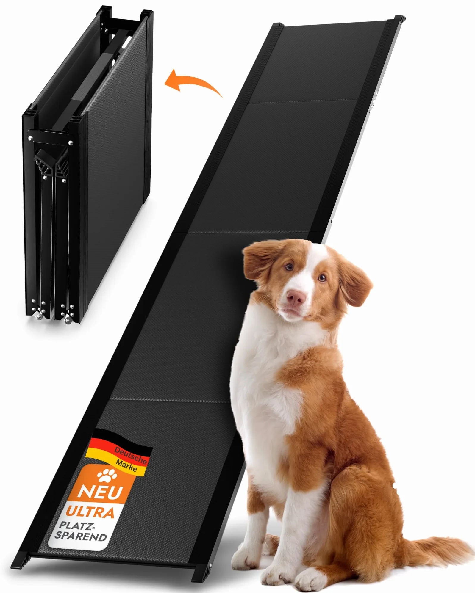 Rampe pour chien - 1,80 m - Ultra longue - Rampe d'entrée - Pliable - Antidérapante - En aluminium léger - Convient pour tous les véhicules