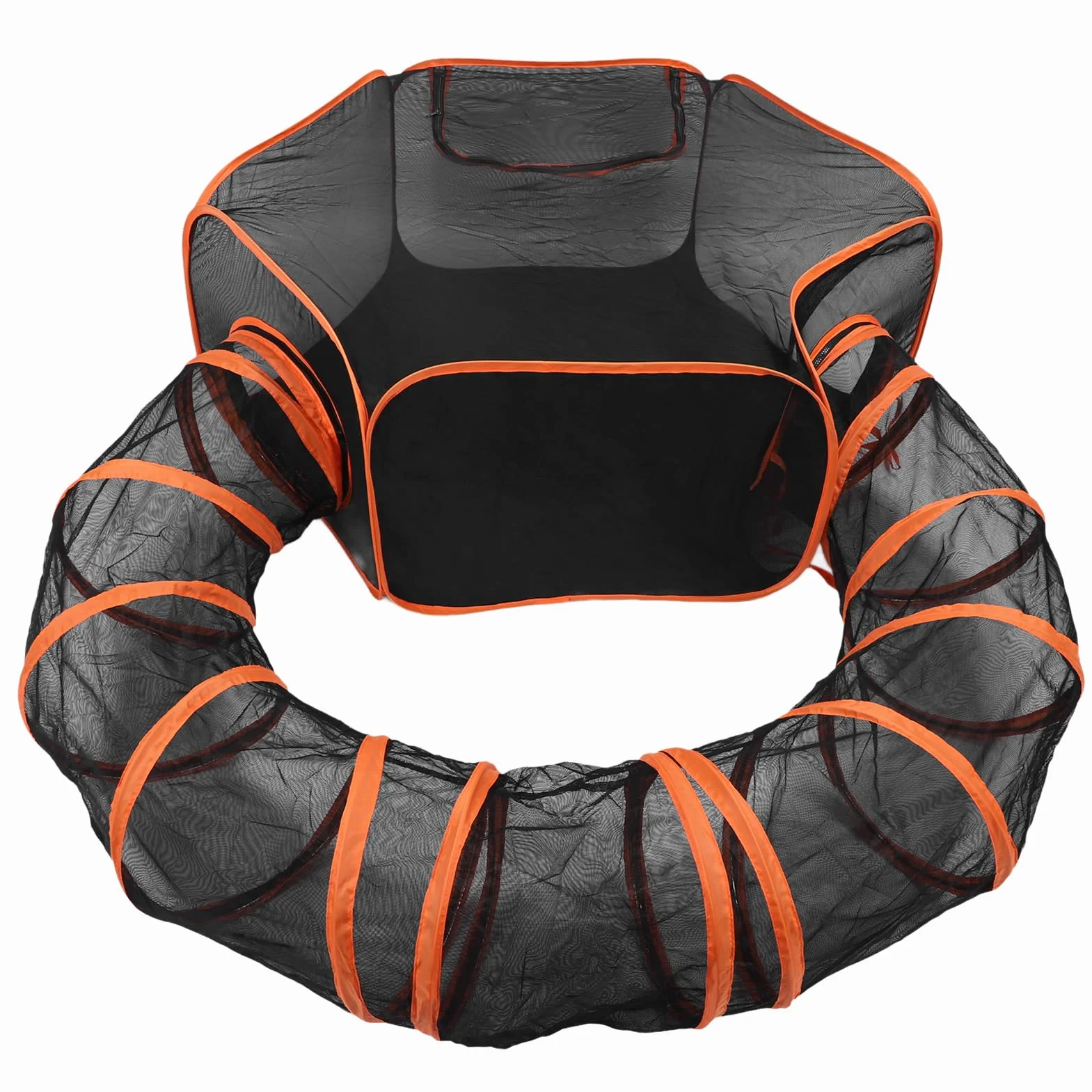 Tunnel pour Chat Pliable avec Enclos pour Chats et Petits Animaux