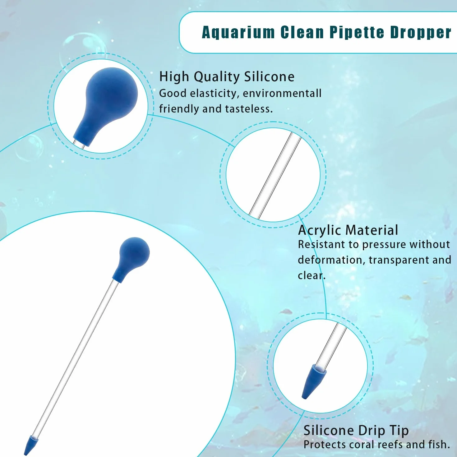 JOYOLA Mangeoire à Corail Pipette Multifonctionnelle pour Aquarium