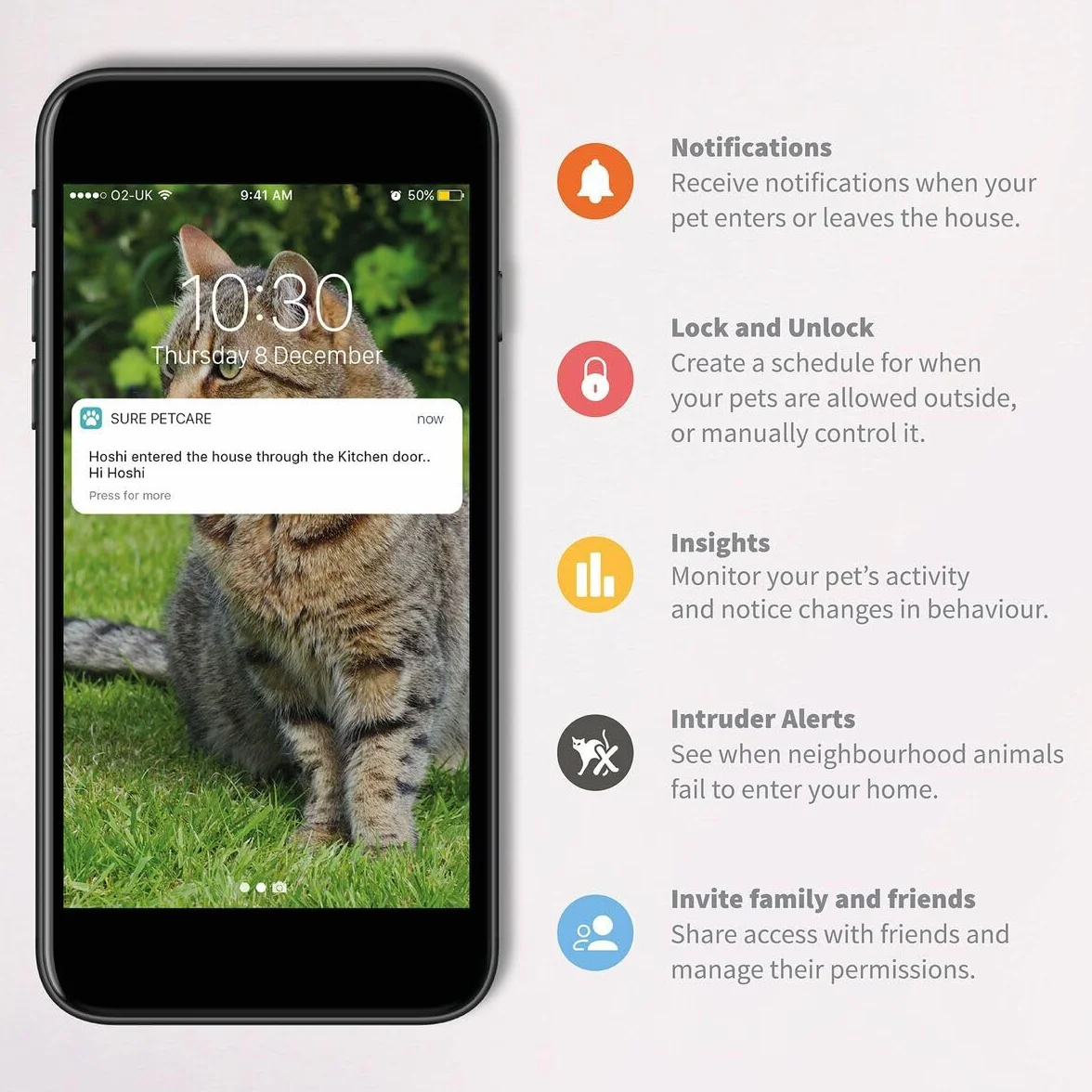 Sure PetCare Hub Compatible avec Chatières Connect SureFlap SureFeed Connect Felaqua Connect Application Mobile Blanc