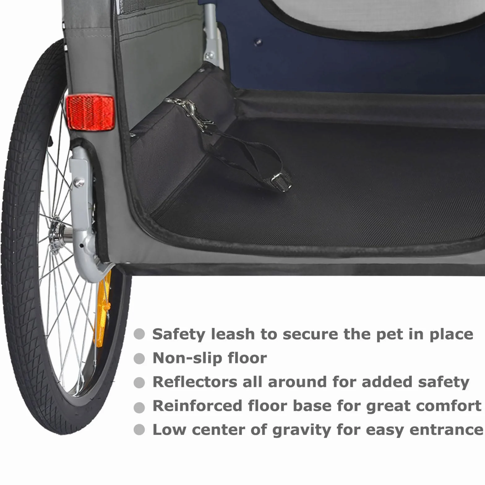 Remorque pour Chien 45 kg Doggyhut Premium XL Centre de Gravité Bas