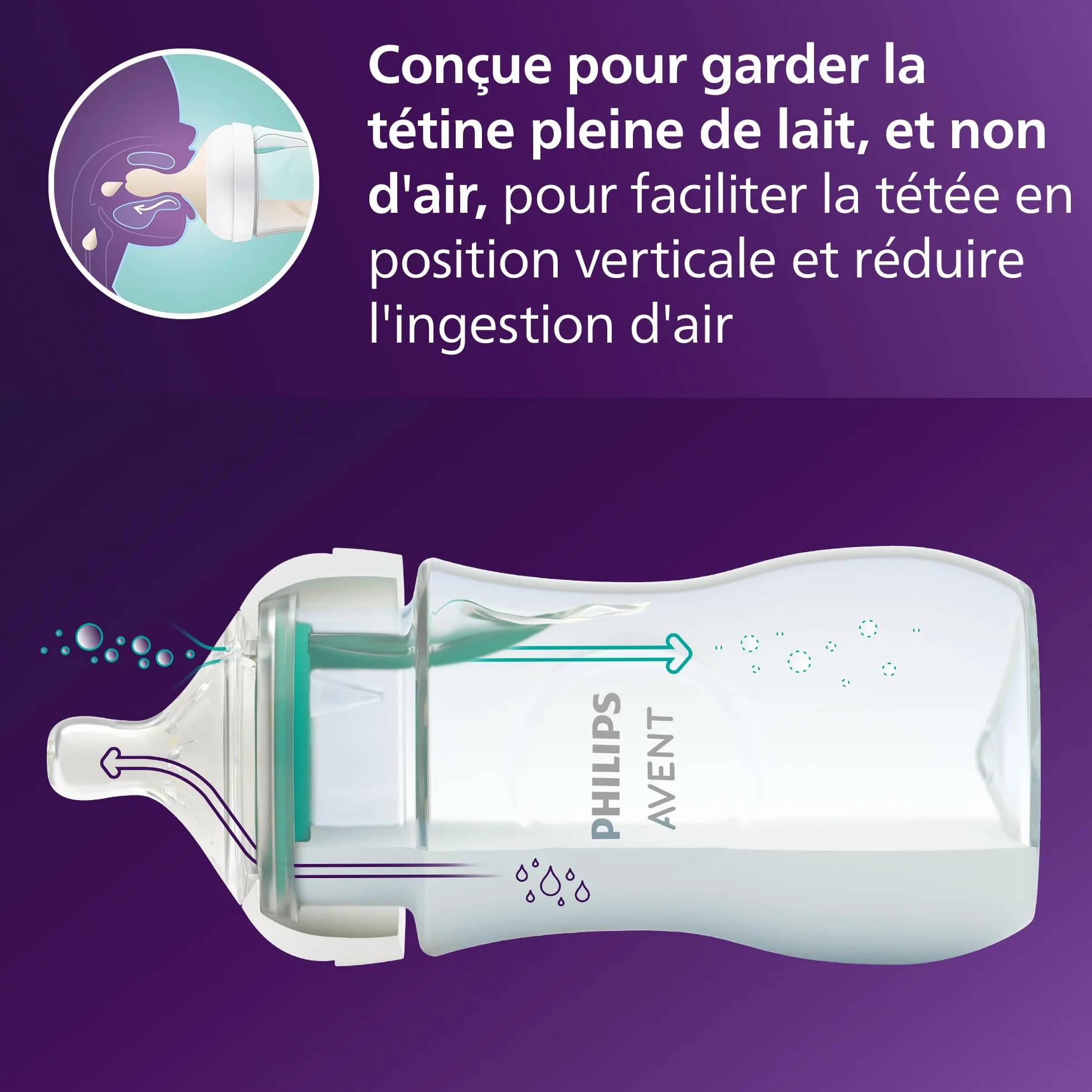 PHILIPS AVENT Kit nouveau-né Natural 3.0 AirFree 2 Biberons 125ml + 2 Biberons 260ml + Sucettes Ultra Douce 0-6M