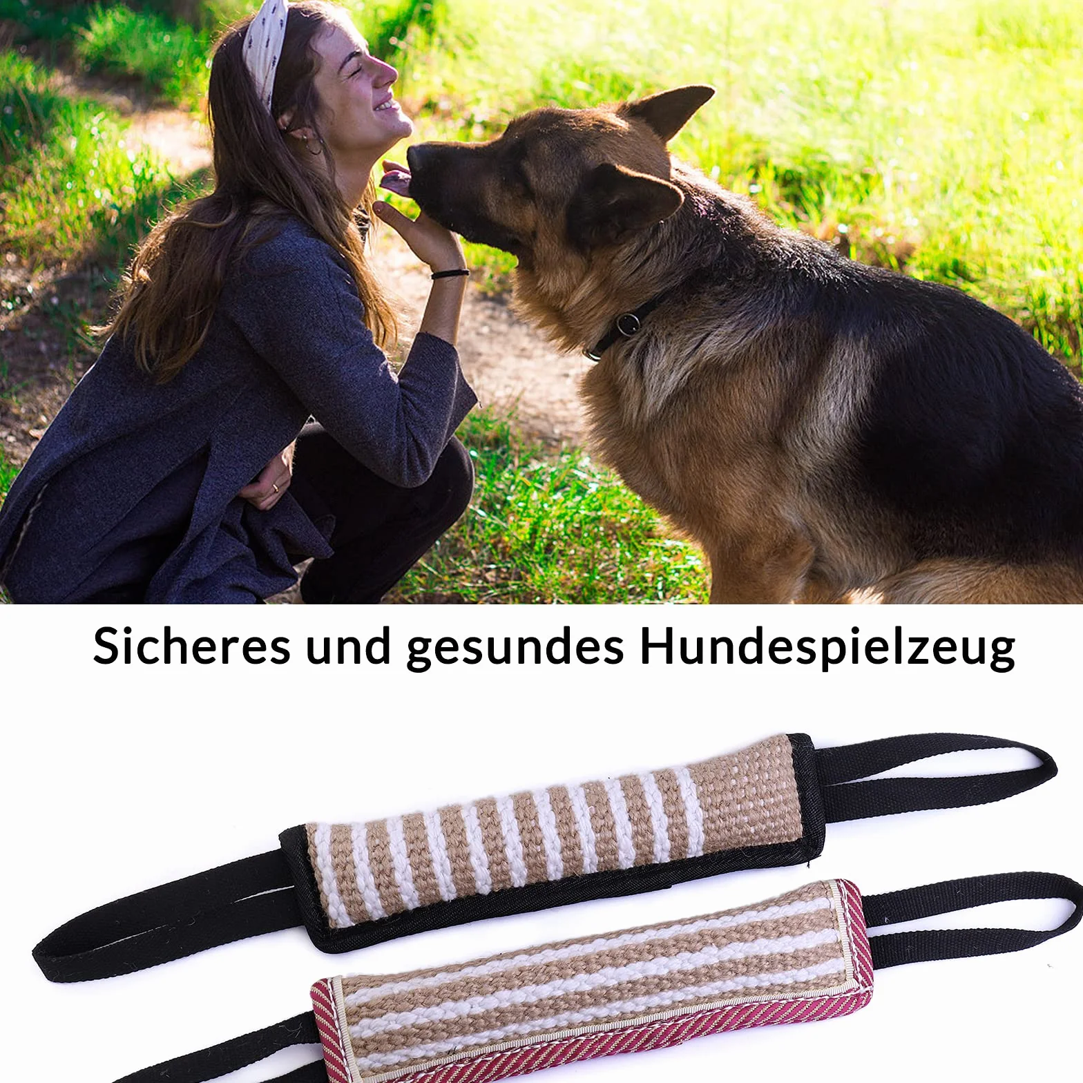 Lot de 2 Jouet Chien Indestructible Corde avec Anses pour Jeux et Entraînement