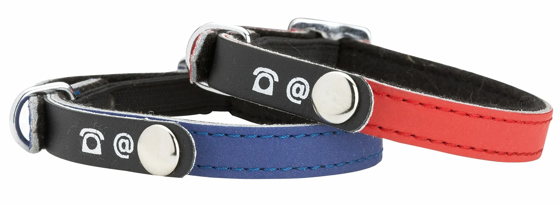 Collier Chat réfléchissant Simili Cuir Personnalisable Rouge 30x1 CM Anti-étranglement réglable