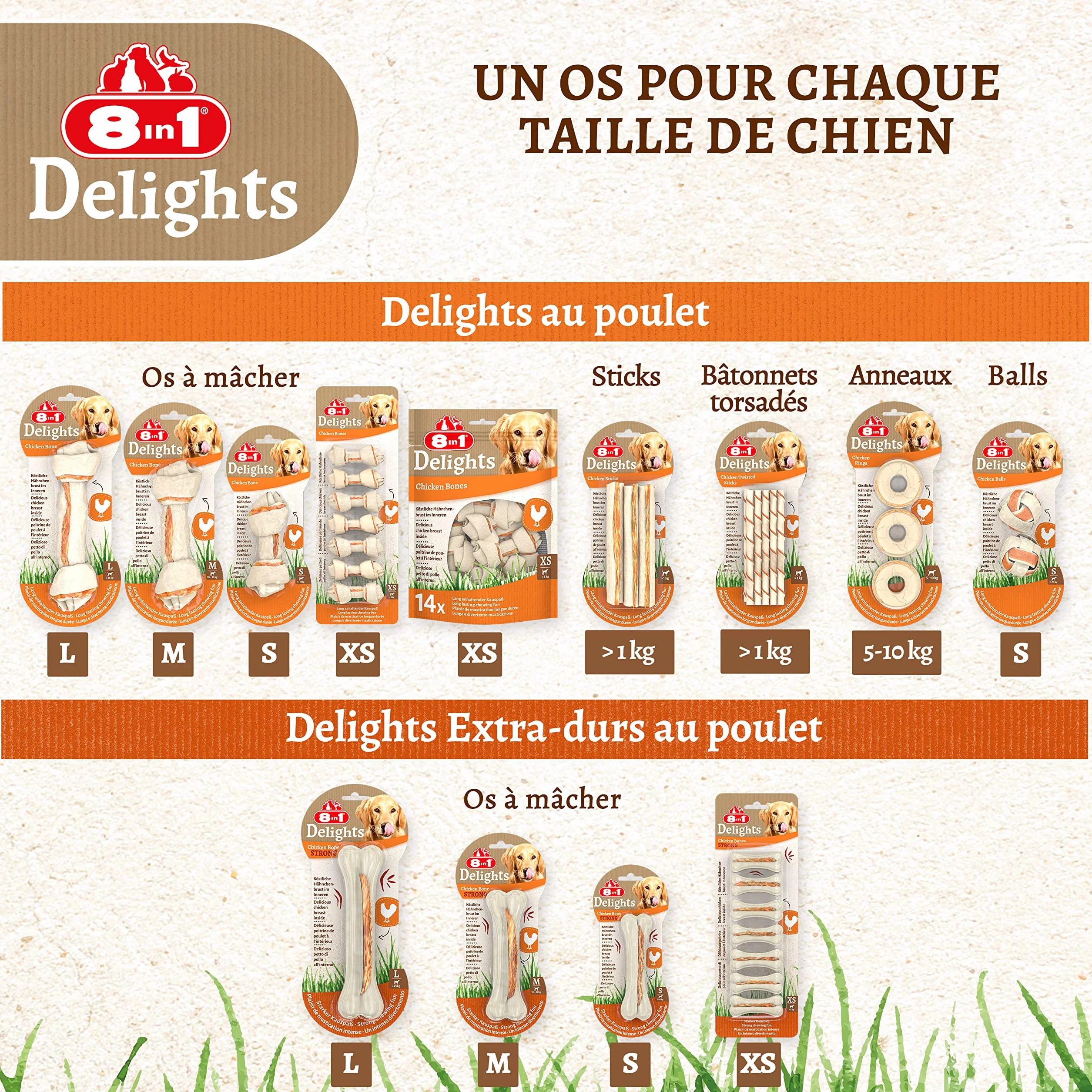 8in1 Delights Twisted Sticks pour Chien 35 pièces