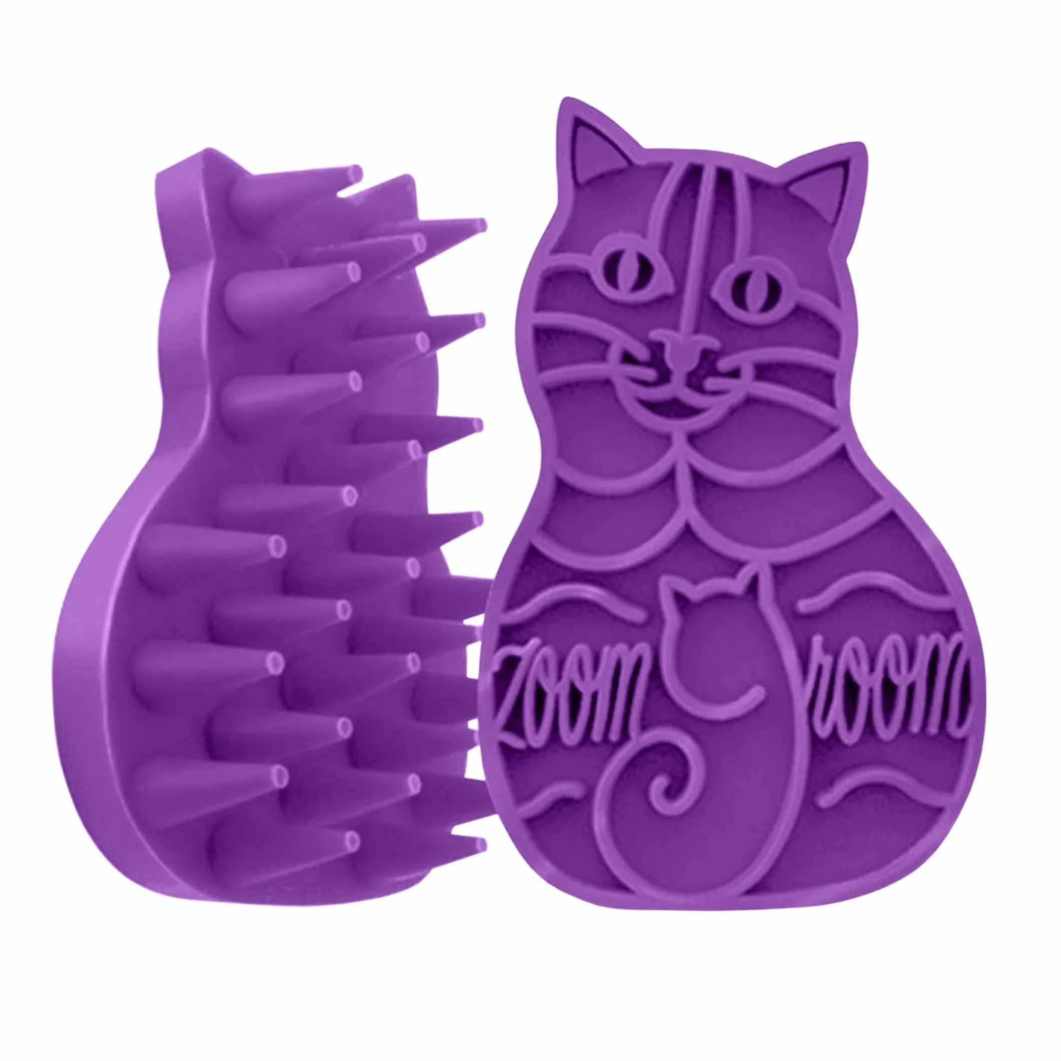 KONG Brosse de toilettage massante en caoutchouc souple pour chat ZoomGroom