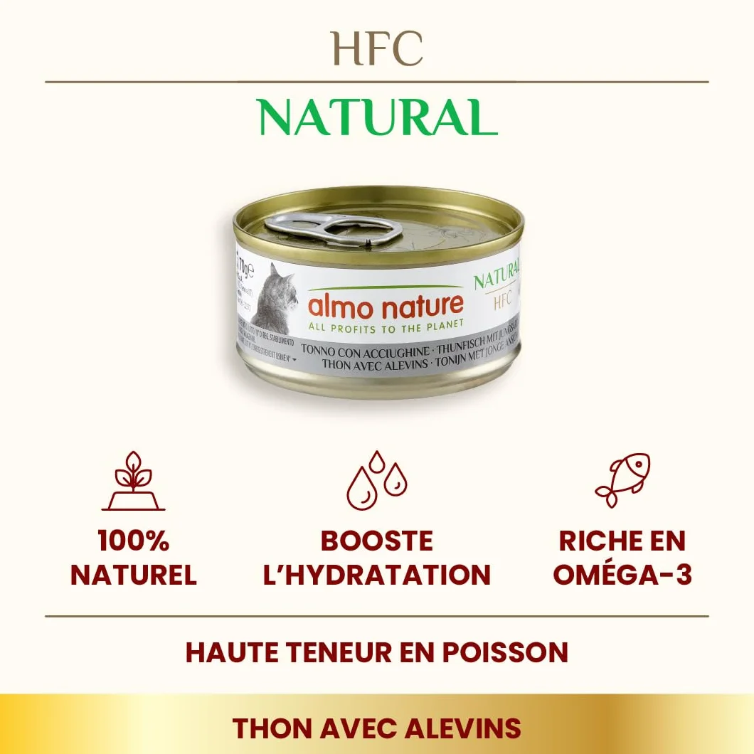 Almo Nature HFC Natural Assortiment au Thon Nourriture Naturelle Chat 6 x 70 g