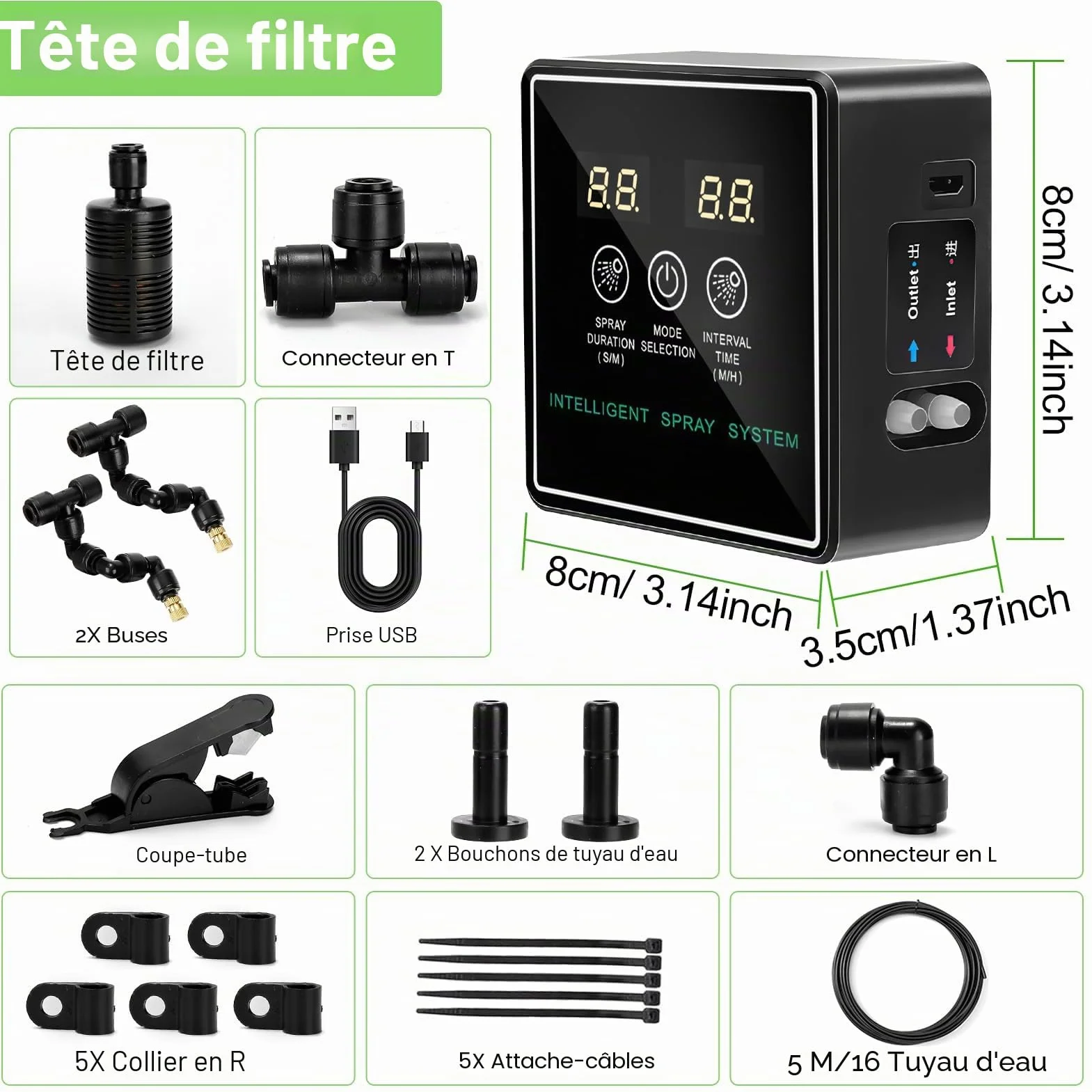 Humidificateur Intelligent pour Terrarium - Brumisateur Reptiles, Amphibiens