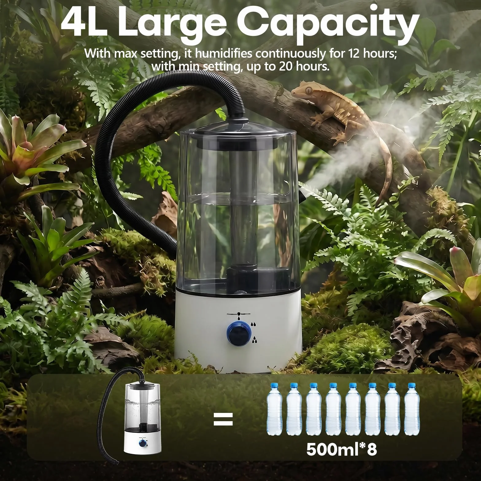 Humidificateur intelligent pour reptiles 4 l réglage taille pulvérisation trois niveaux