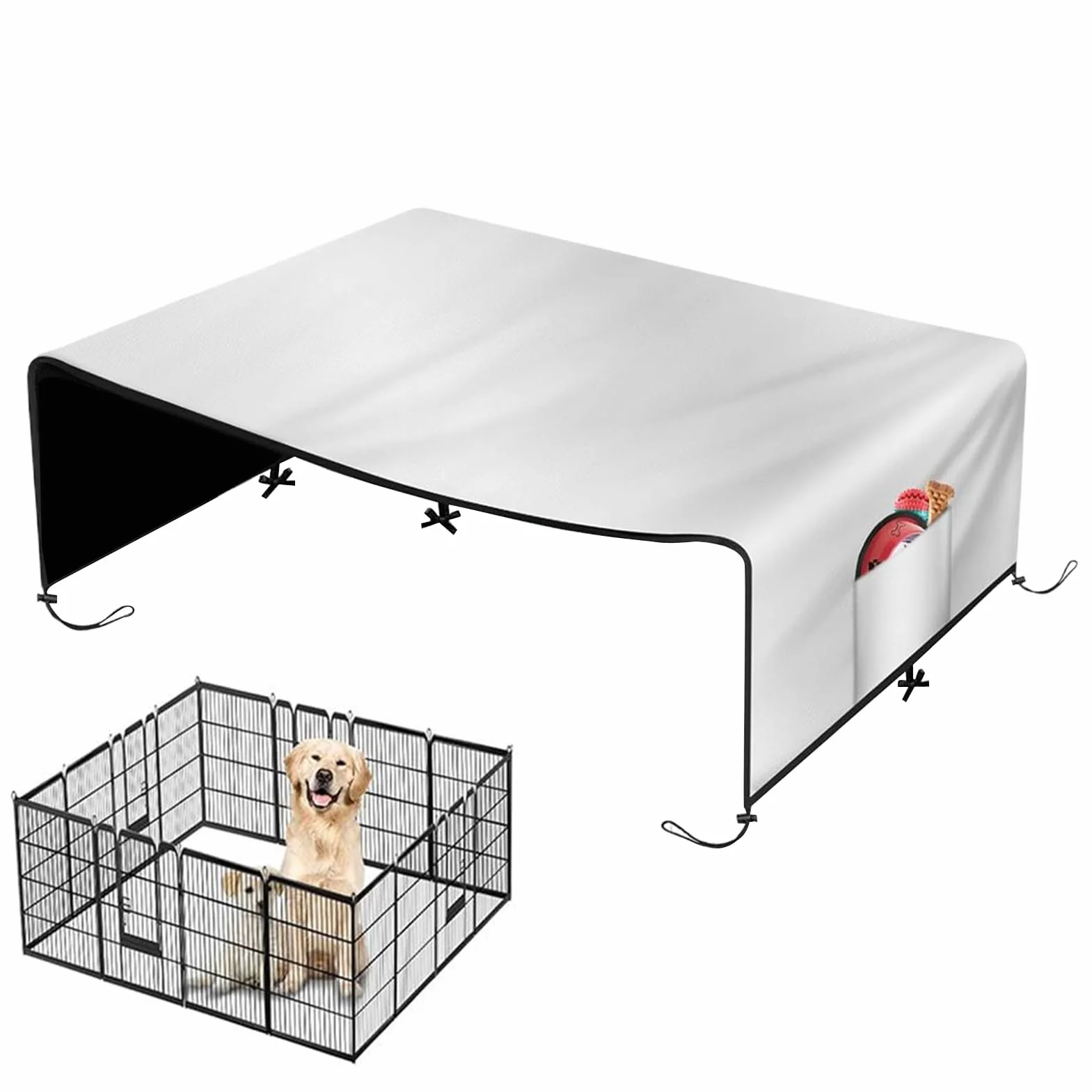 Bâche imperméable Oxford 210D pour cage chien extérieur, auvent protection terrasse pique-nique