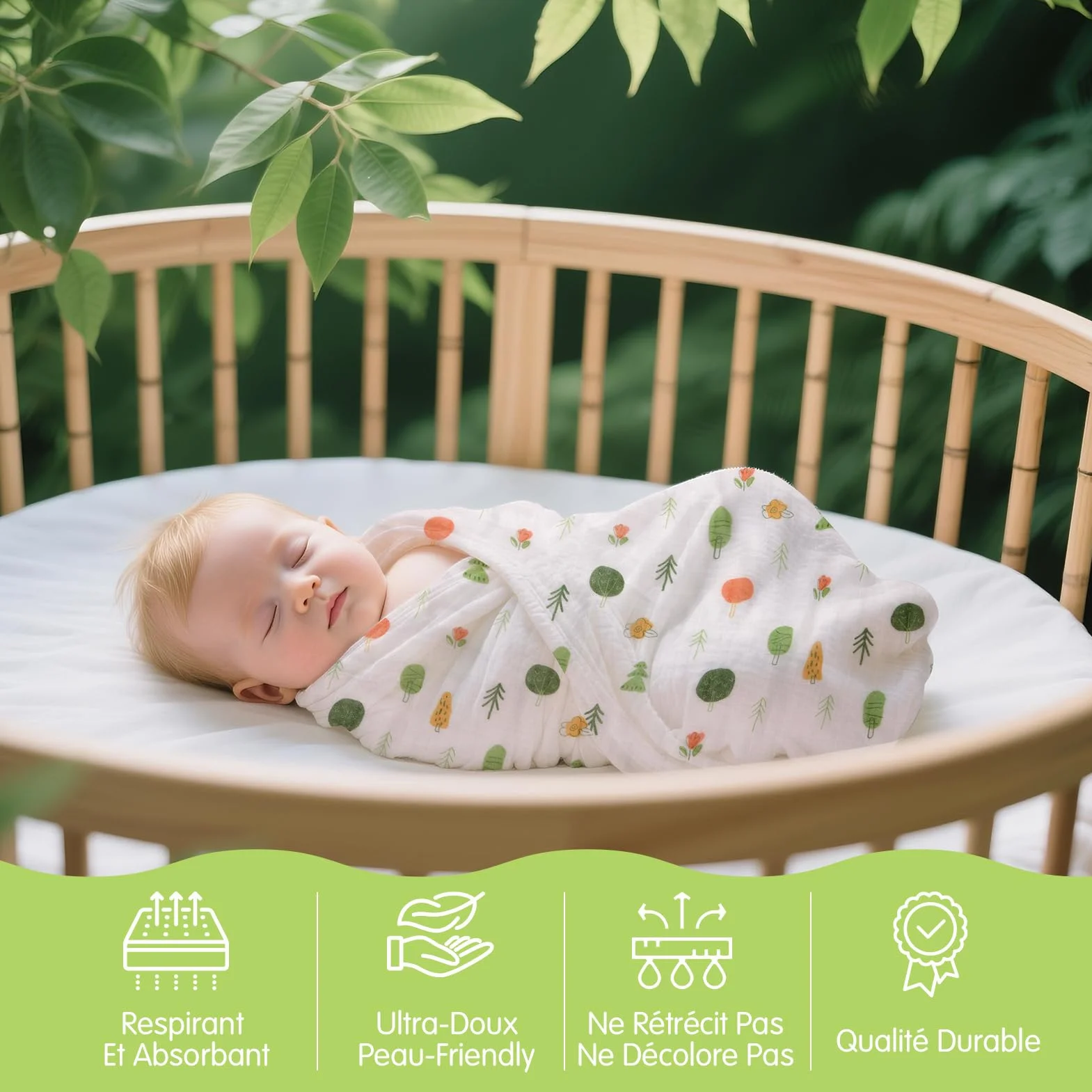Coffret Naissance Bébé Fille et Garçon, Cadeau Nouveau-né avec Couverture d’Emmaillotage, Hochets et Livre d’Éveil Sensoriel, 0–12 Mois