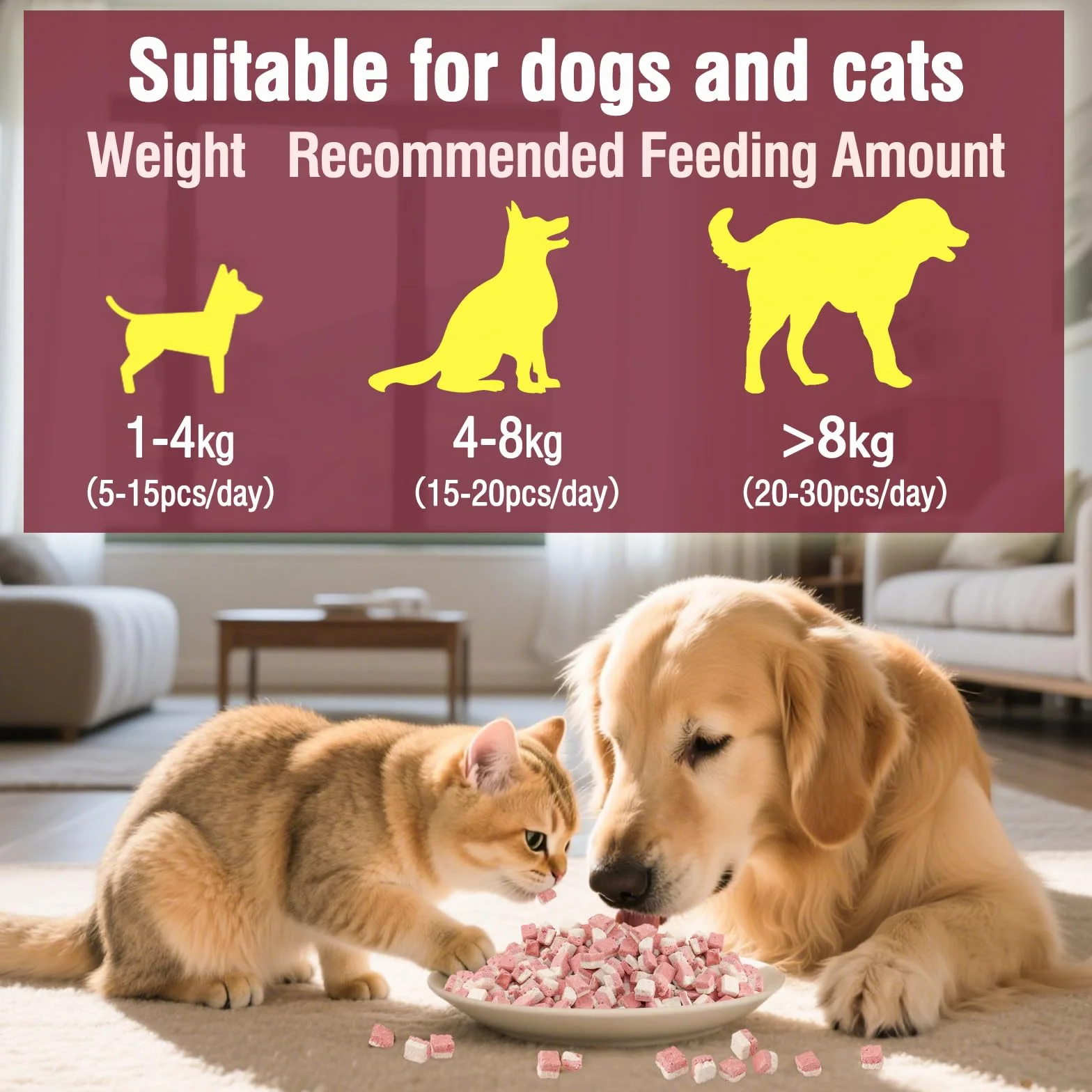 Friandises lyophilisées Poulet-Cranberry pour Chats et Chiens, Riche en protéines et antioxydants, sans céréales