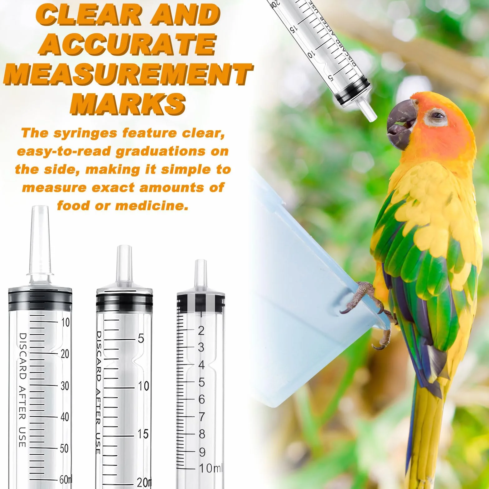 Sonde d'alimentation pour oiseaux seringue 10ML 20ML 60ML