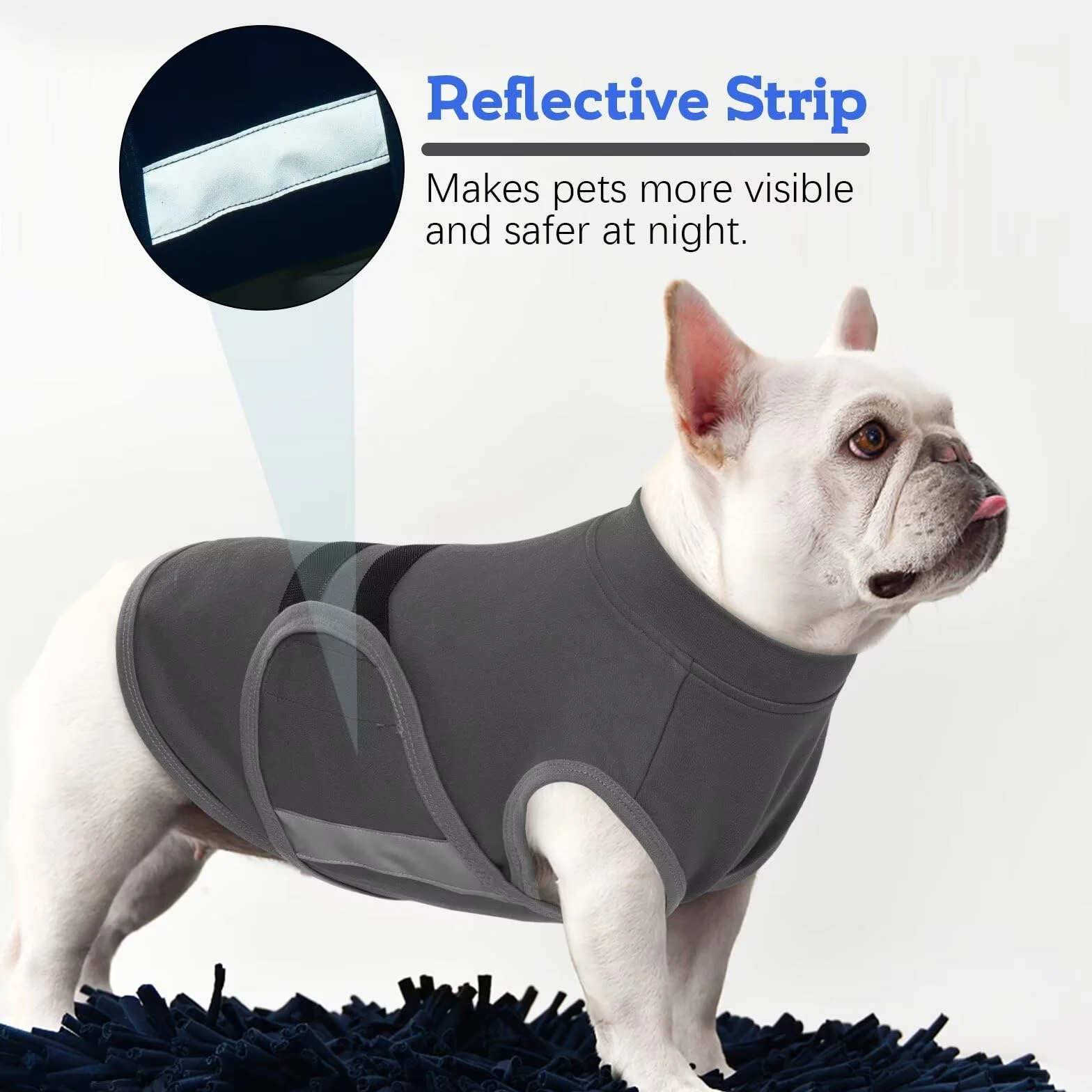 IECOii gilet anti-anxiété pour chiens, veste apaisante légère réfléchissante orages feux d'artifice