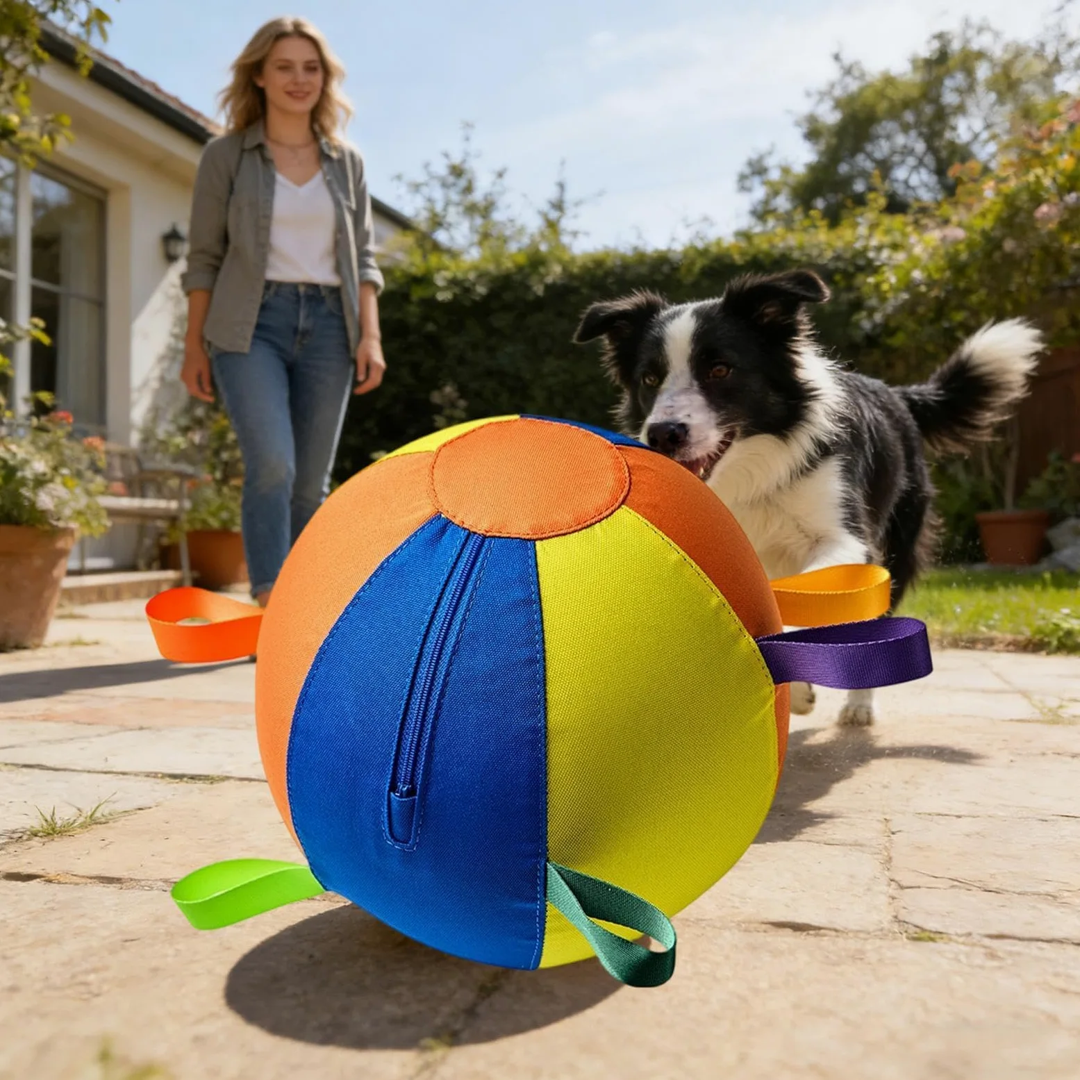 Herding Balle flottante géante pour chien avec pompe | Jouets interactifs pour chien de troupeau pour parc, jardin, pelouse, piscine, entraînement d'exercice