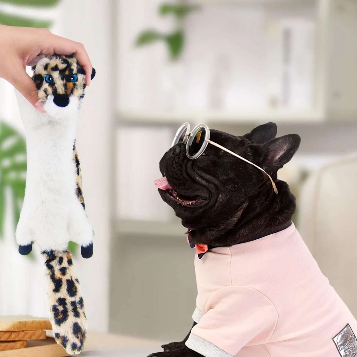 SHARLOVY Dog Squeaky Toys Pack de 6 Jouets pour Chiens Crinkle Jouets à mâcher durables Peluches Mignonnes