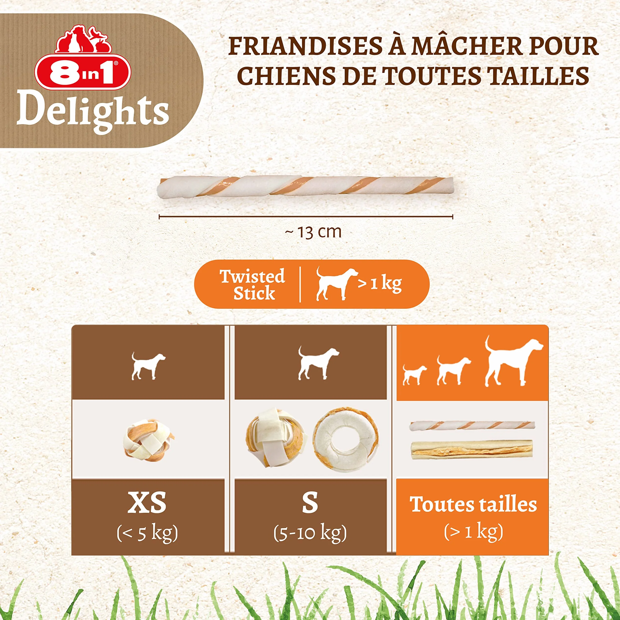 8in1 Delights Twisted Sticks pour Chien 35 pièces
