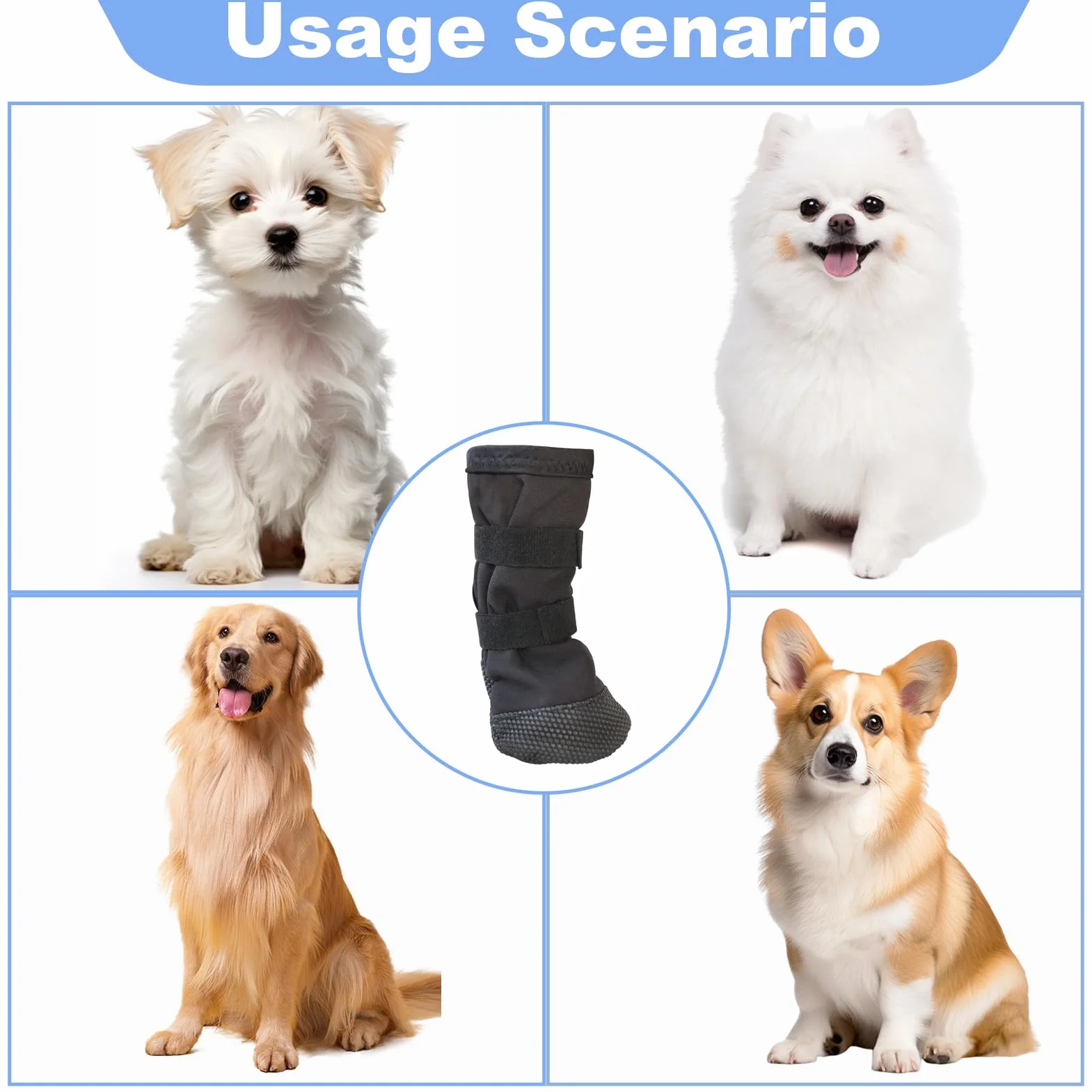 Bottes de Cicatrisation pour Chiens Antidérapantes Chaussette Protection Pattes Plaie (S)