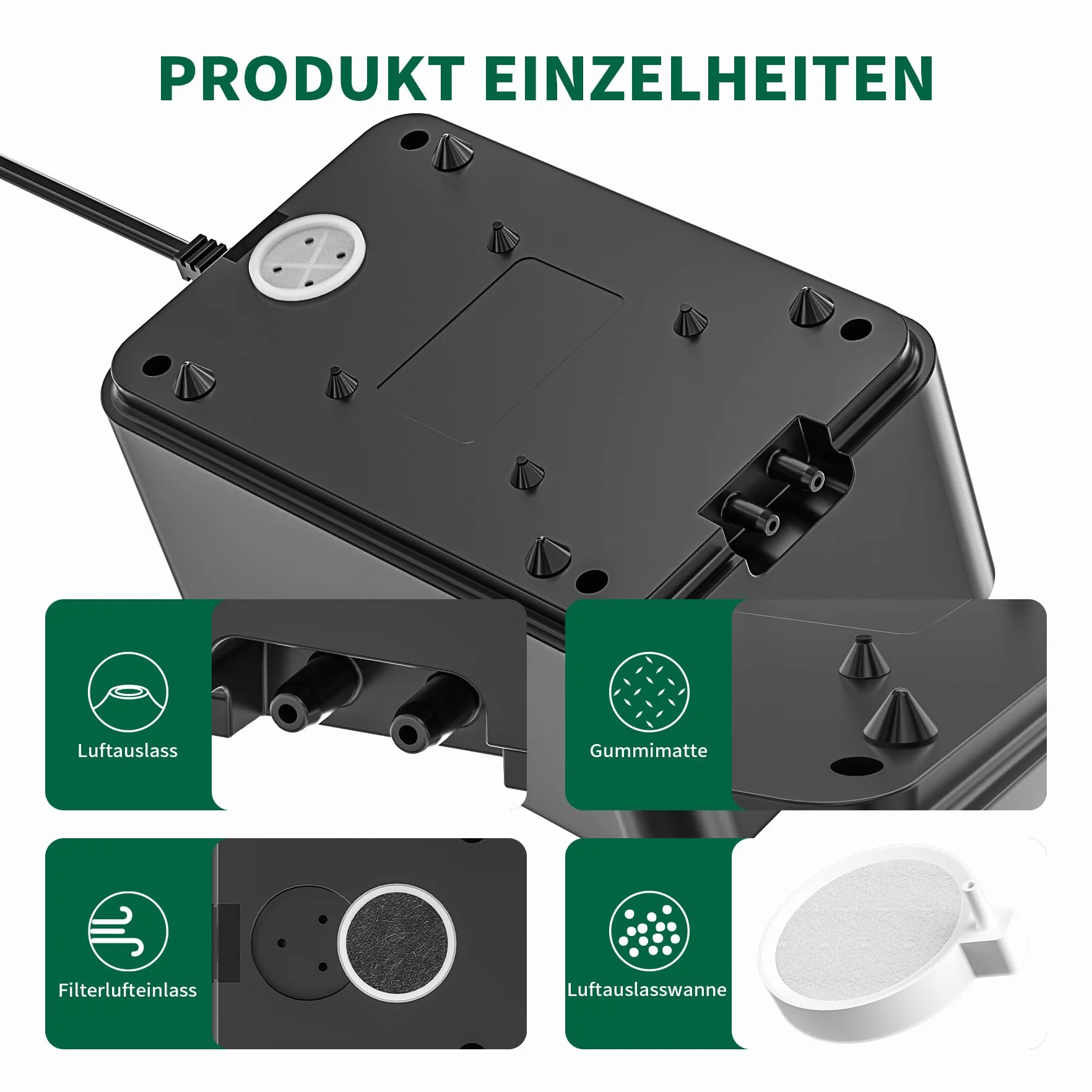 Pompe à air Aquarium Ultra silencieuse 5,5 W Réglable 400L <40db avec Accessoires