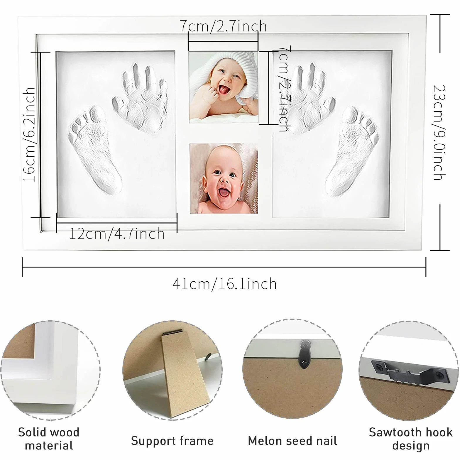 Cadre Empreintes Bébé Kit Empreinte Mains Argile Souvenirs Naissance